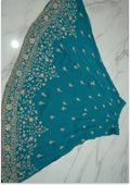 Firozi Handcrafted Suit Material with Stitched Gharara