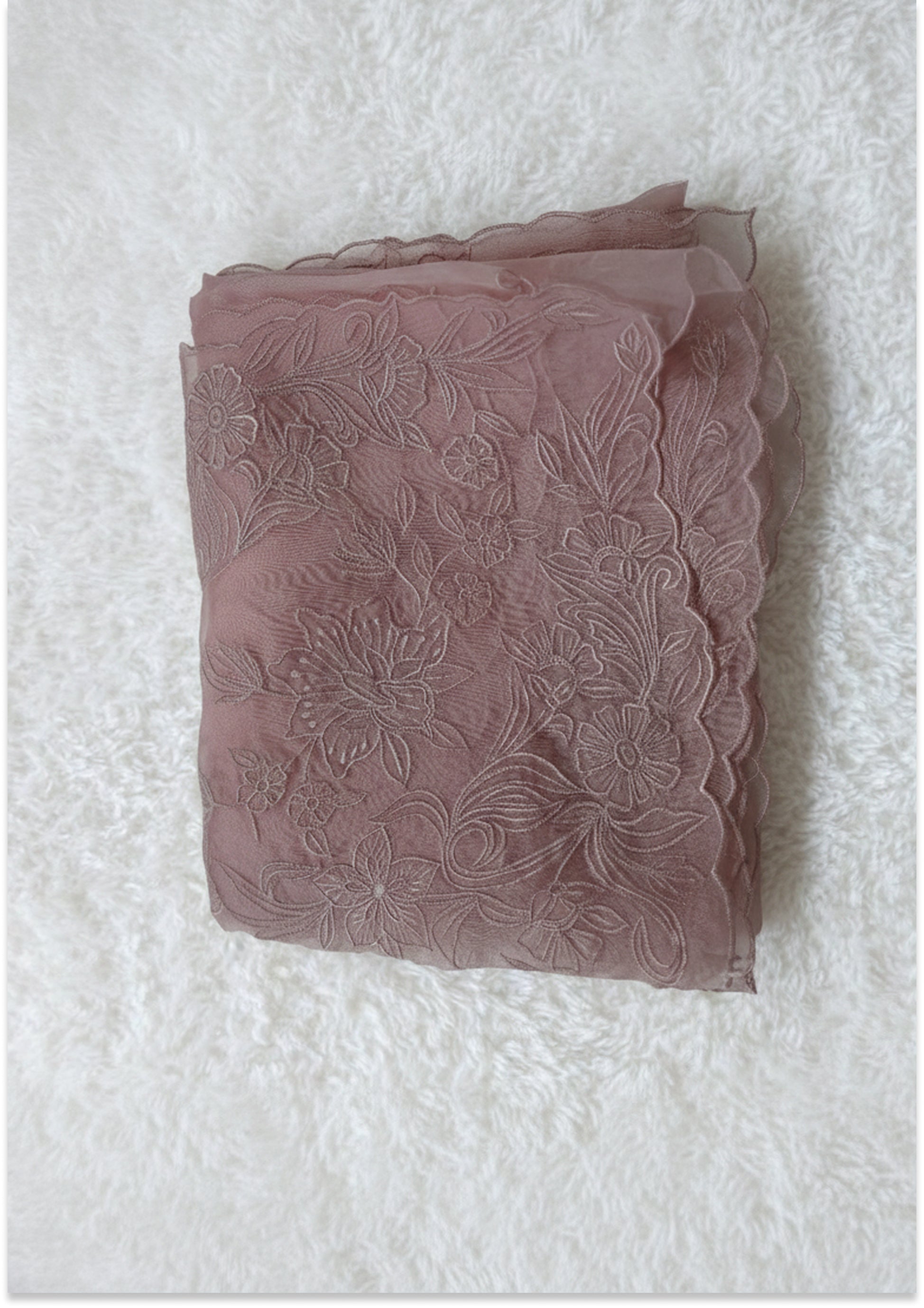 Nude Pink Handcrafted Pure Organza Unstitched Material