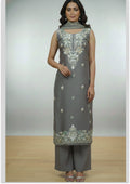 Mouse Color Pure Organza Handcrafted Premium Unstitched suit Material