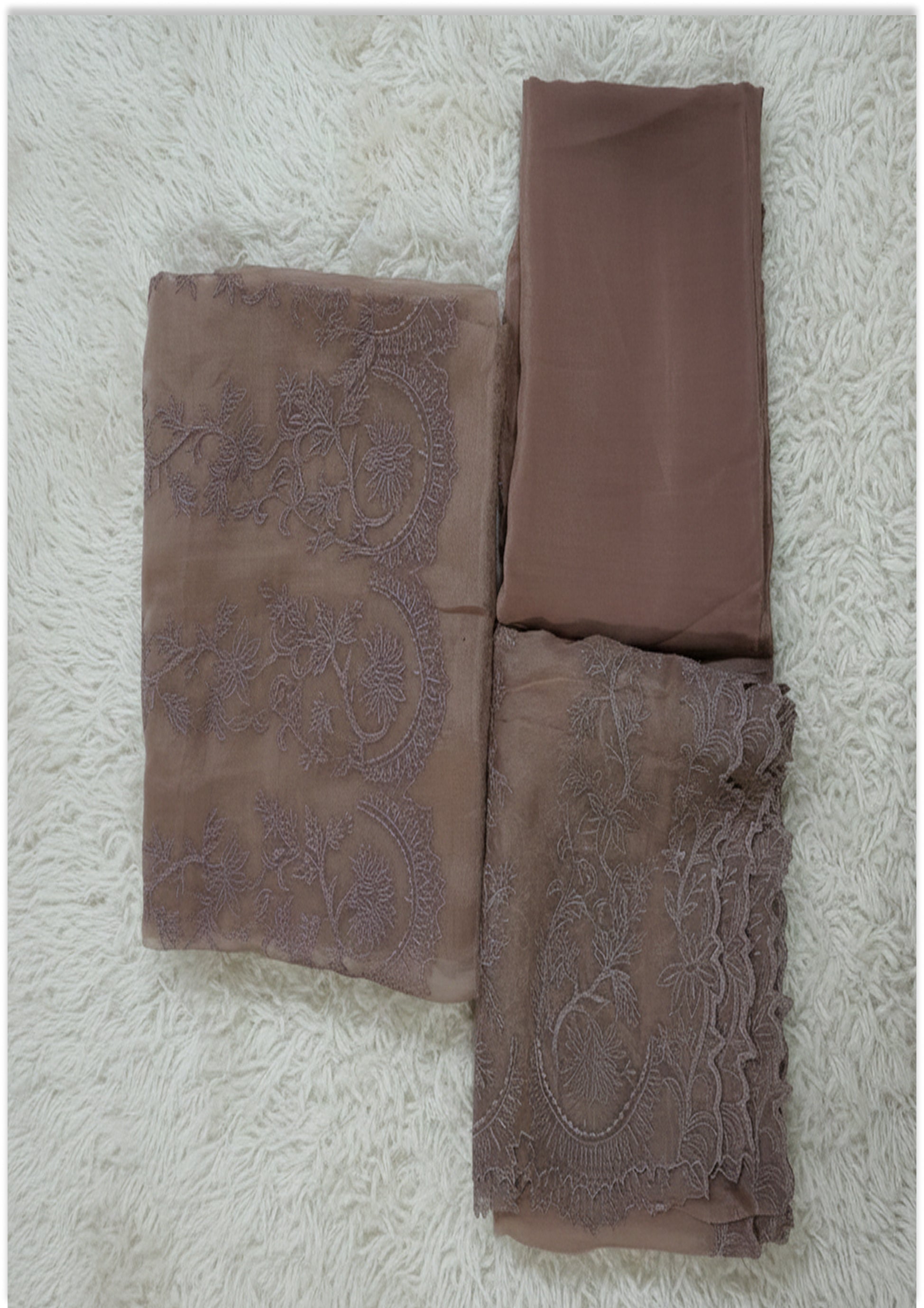 Mouse Color Pure Organza Handcrafted Unstitched suit Material