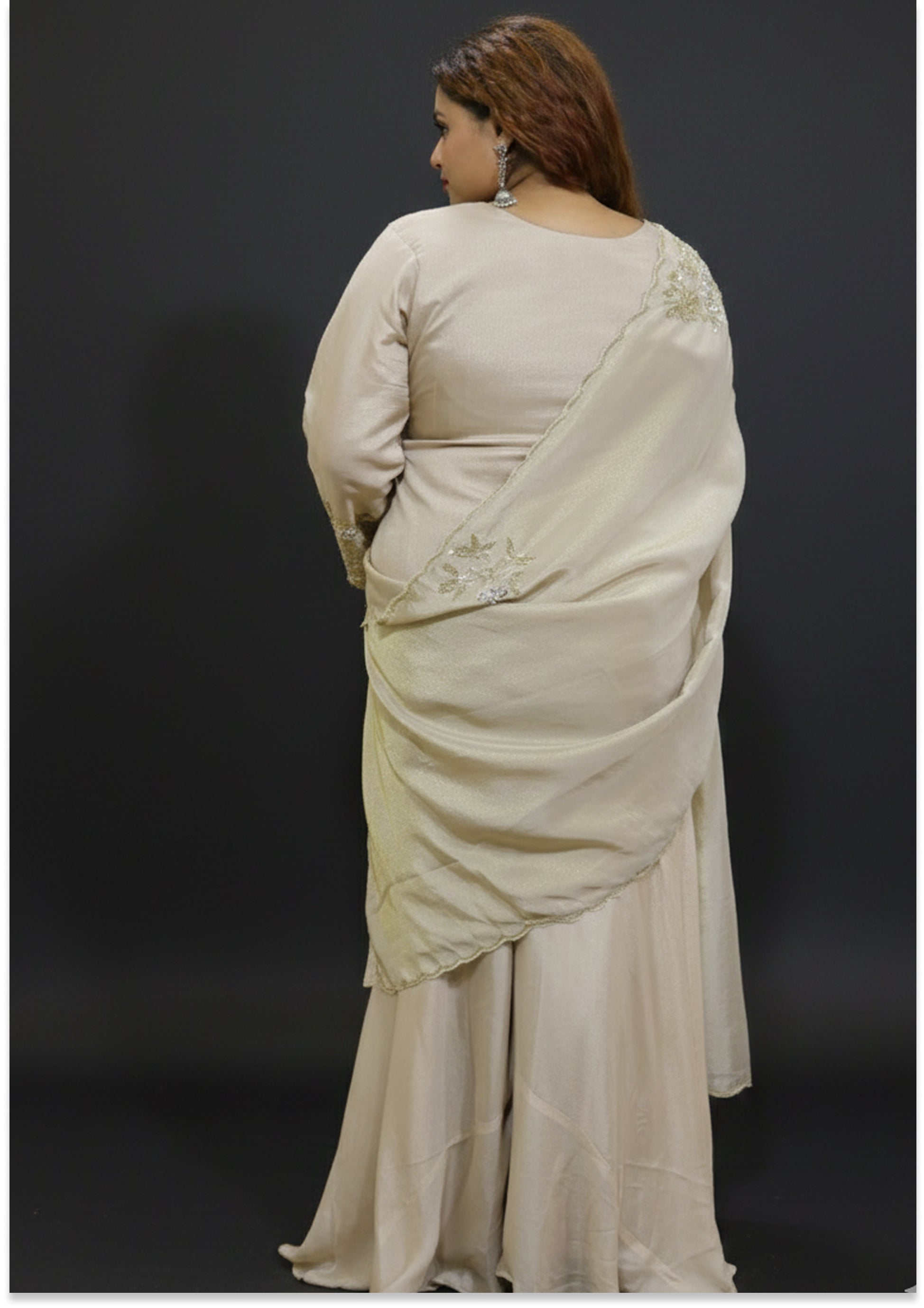 Beige Handcrafted 3ps Co-ord set