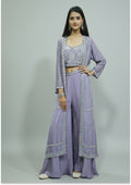 Lavender Handcrafted Sharara with Jacket