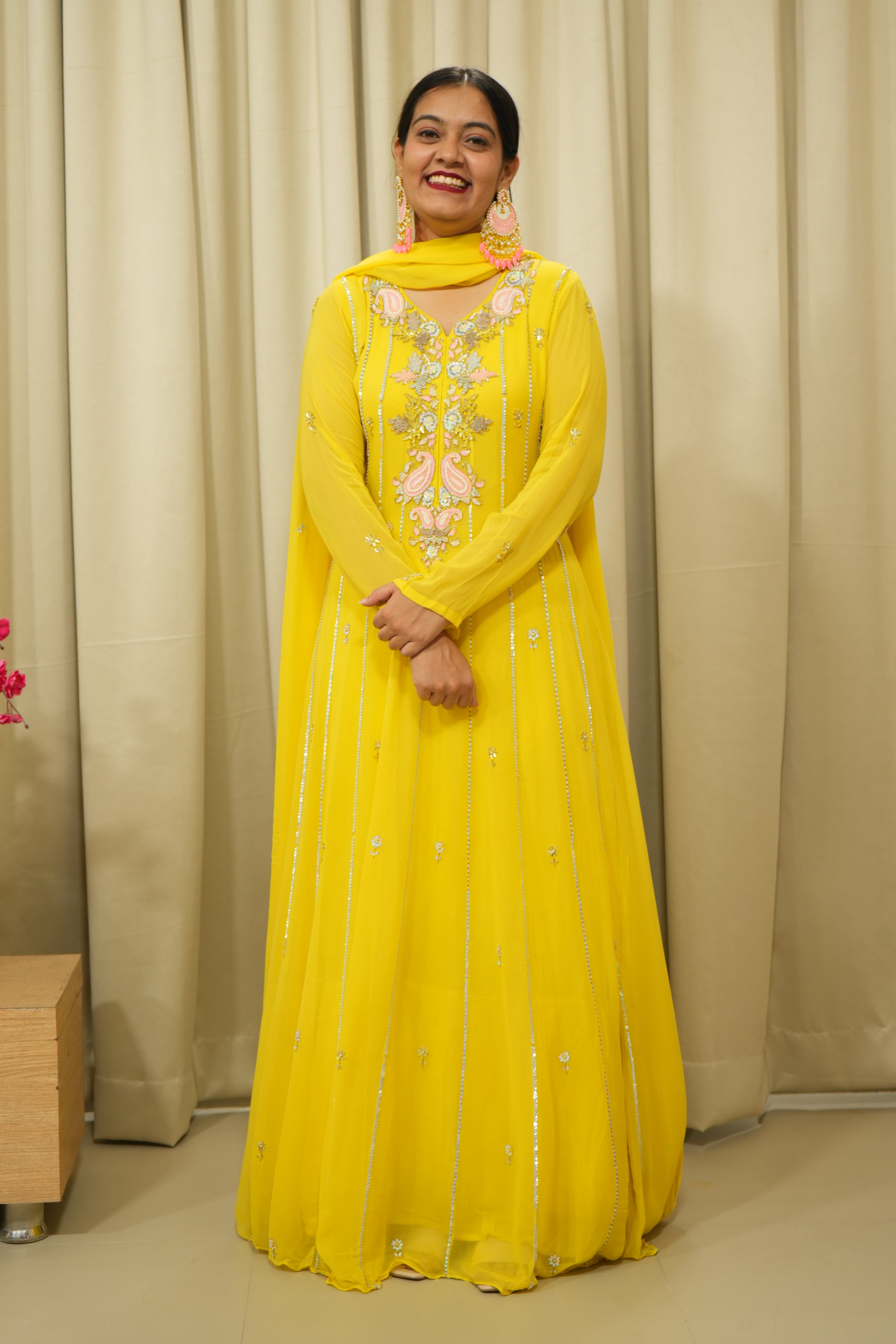 Lime Yellow Handcrafted 3pc suit set