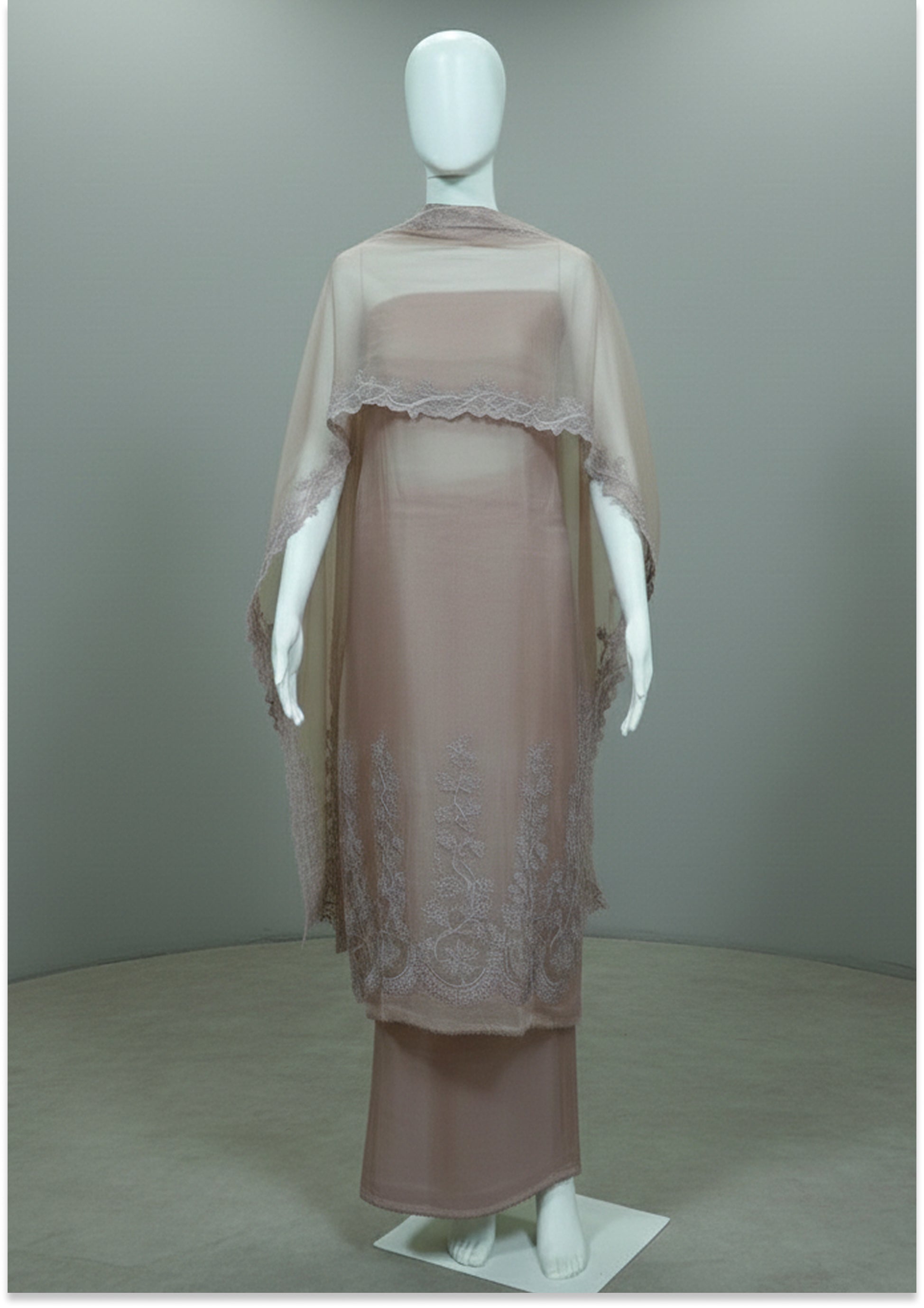 Mouse Color Pure Organza Handcrafted Unstitched suit Material