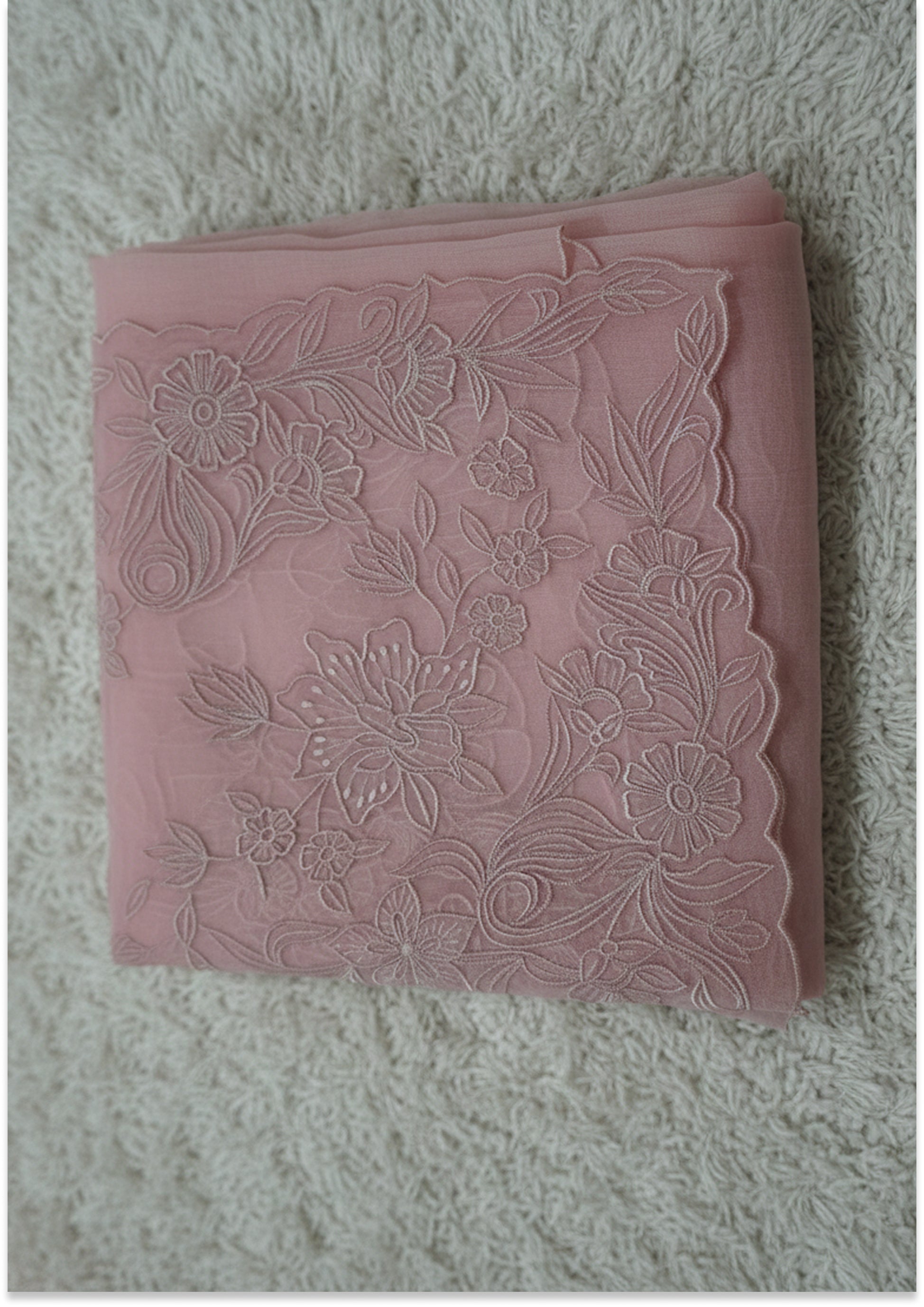 Nude Pink Handcrafted Pure Organza Unstitched Material