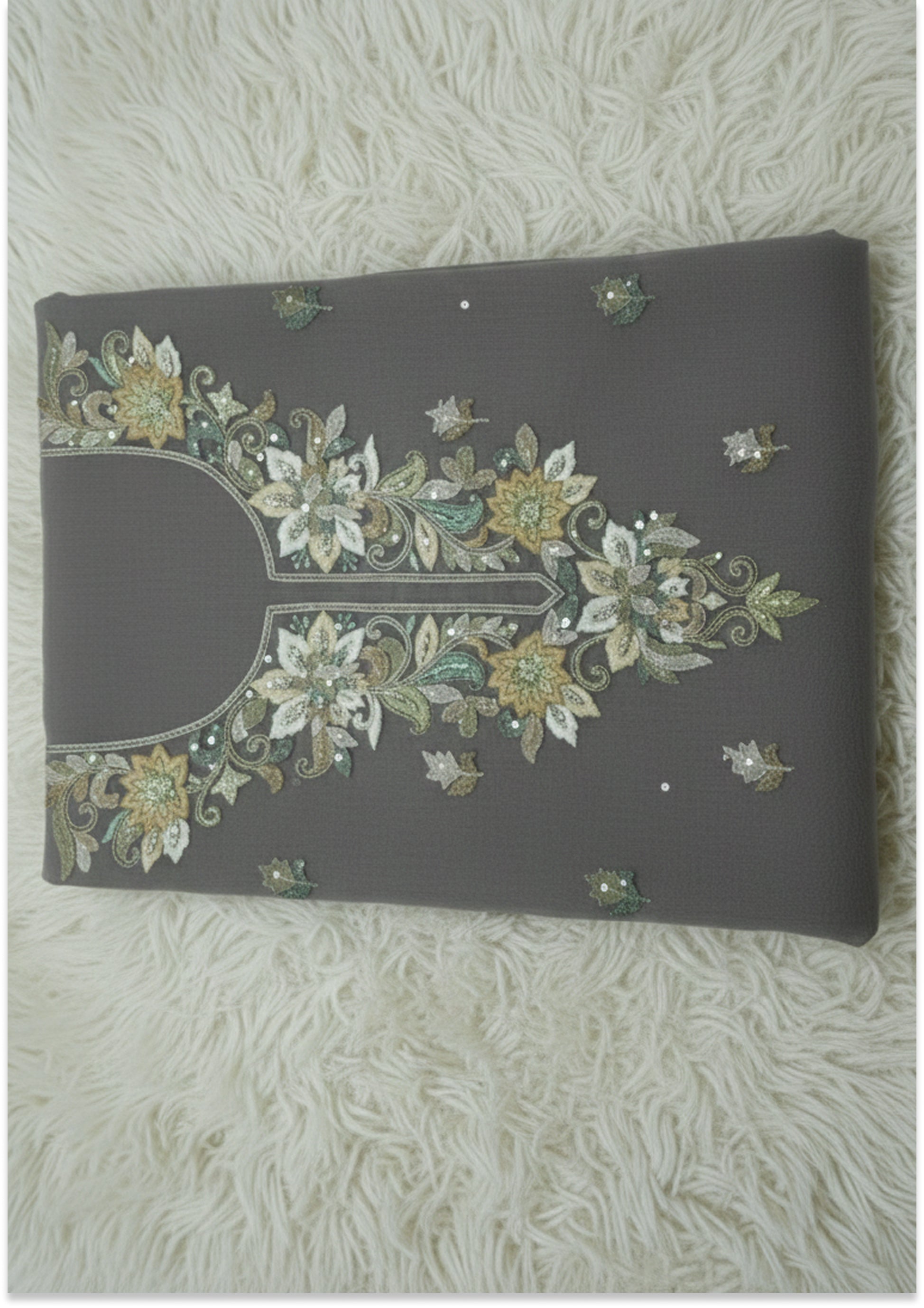 Mouse Color Pure Organza Handcrafted Premium Unstitched suit Material
