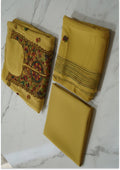Light Golden Yellow Pure Organza Knot work Unstitched suit Material