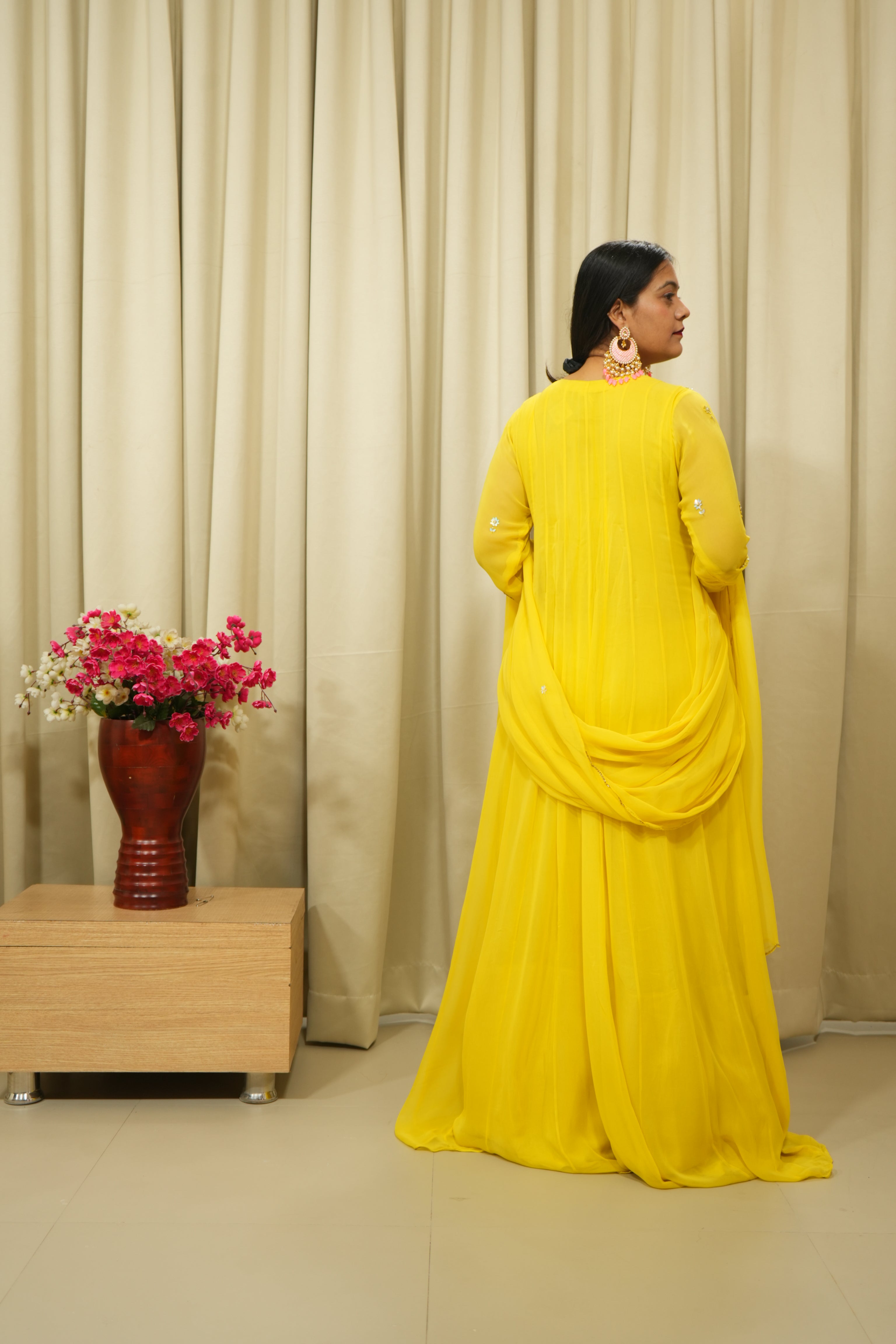 Lime Yellow Handcrafted 3pc suit set