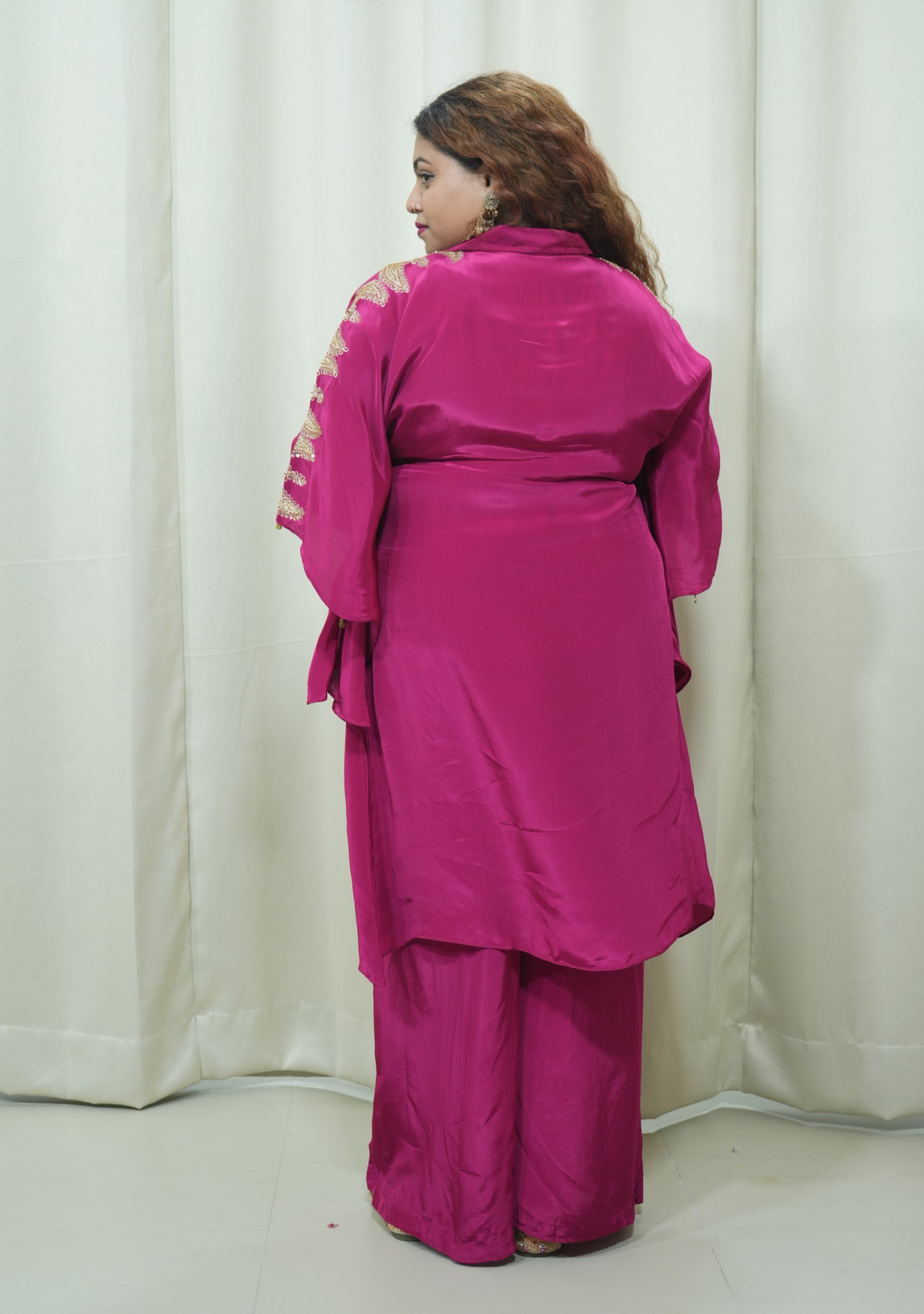 Cherry Indo-Western Handcrafted Co-ord set