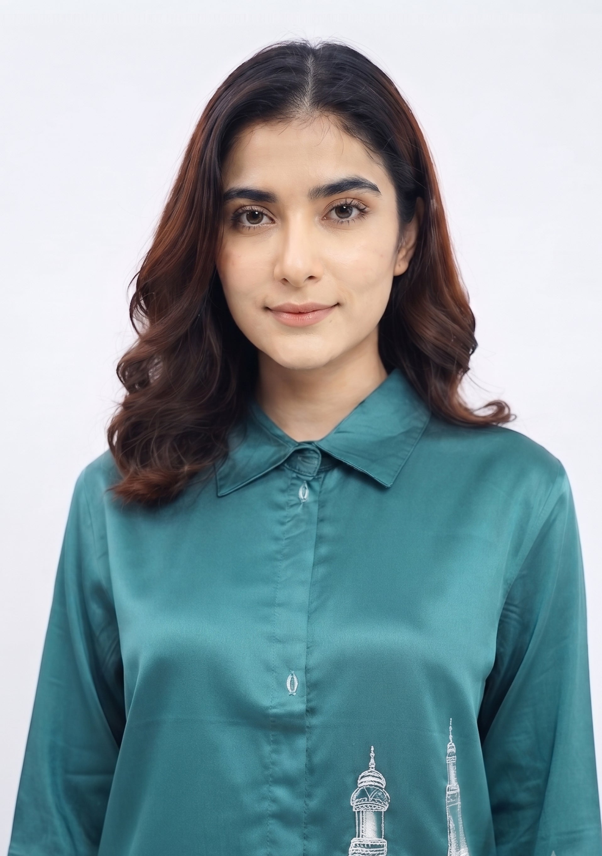 Deep Turquoise Cotton Silk Co-ord Set Indo-Western