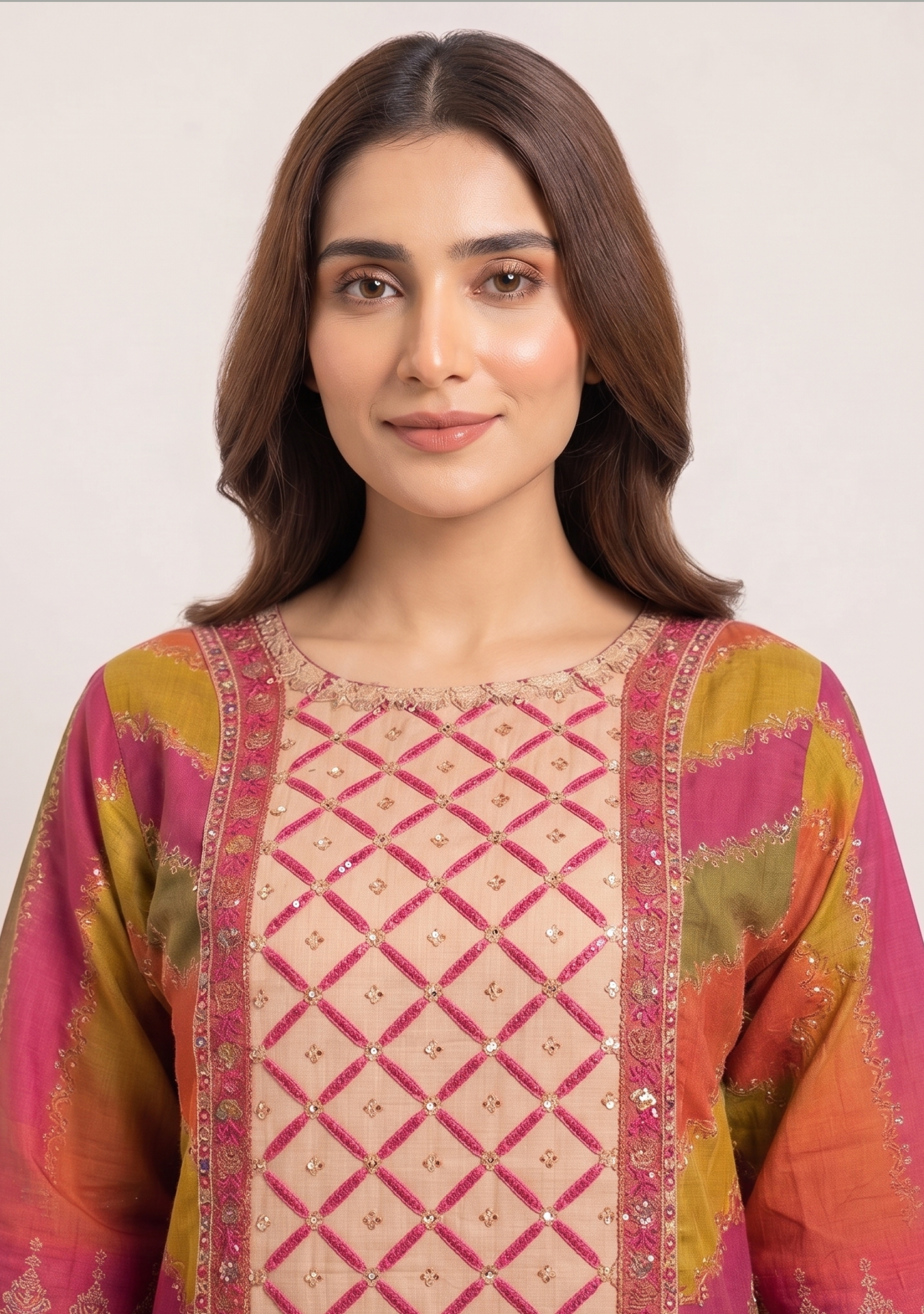 Lahariya Magenta Multi Embroidered 3pc suit set