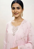 Light Baby Pink Art Silk Handcrafted 3pc suit set