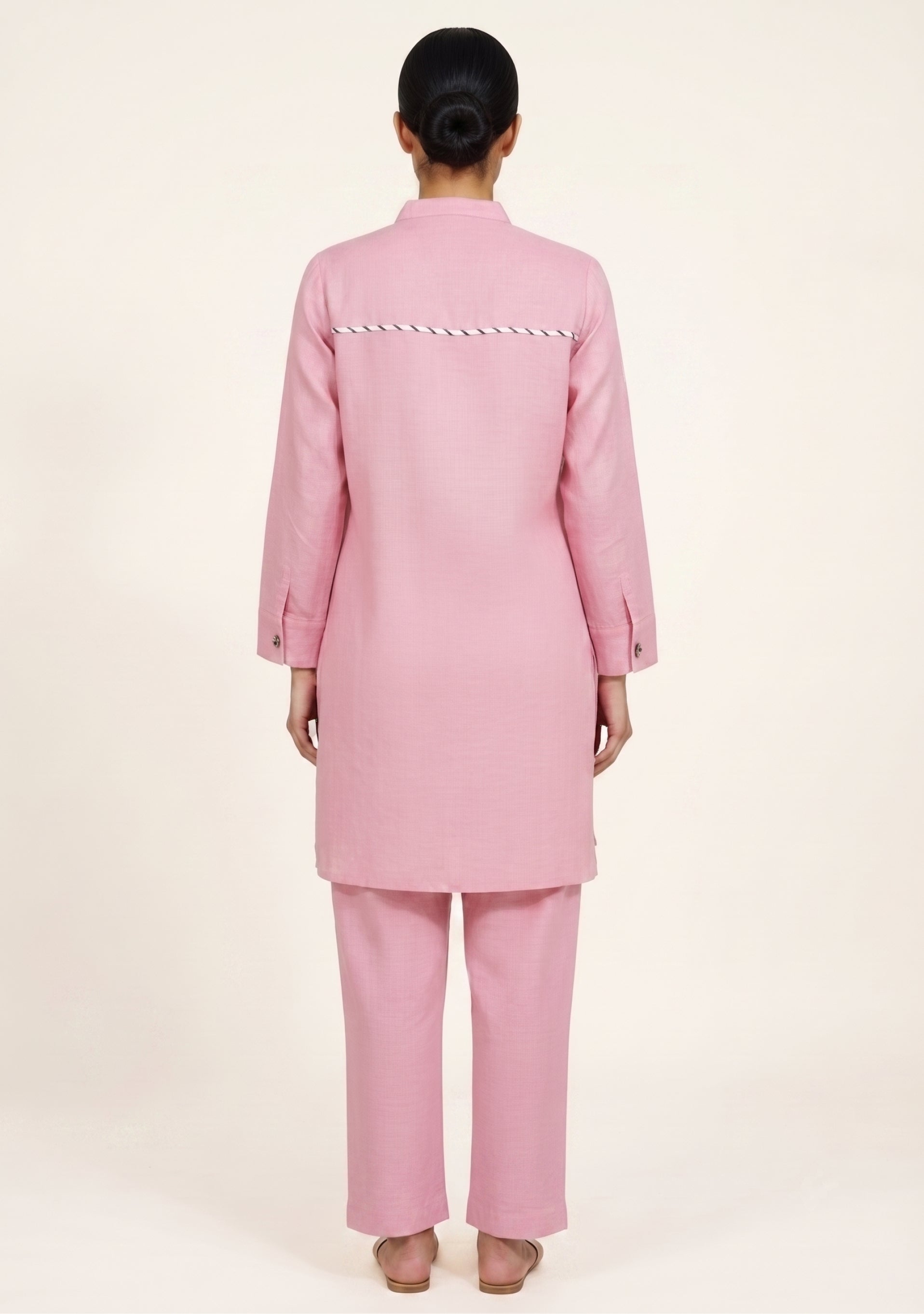 Light Onion Khadi Pink Handcrafted Co-ord Set