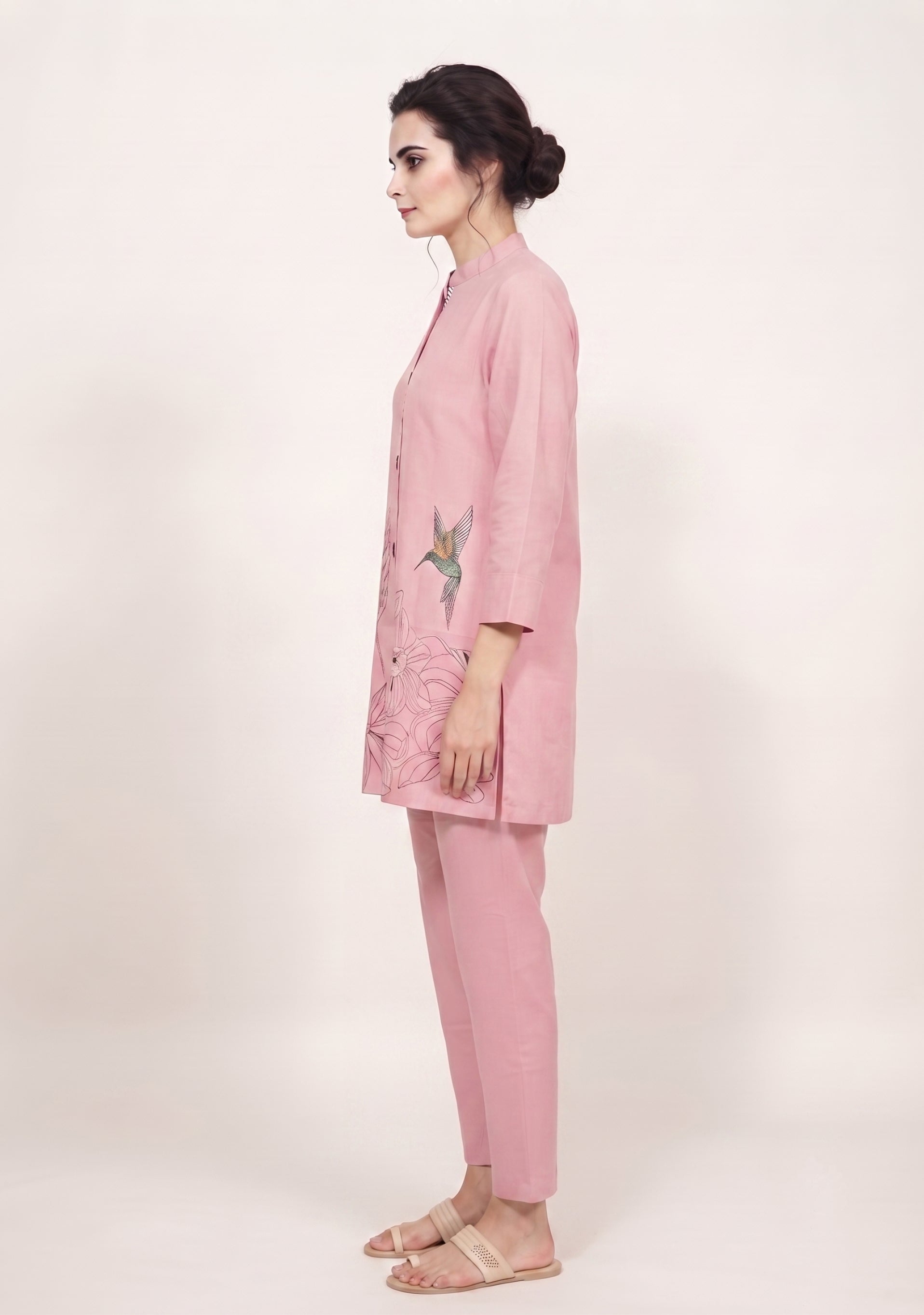 Light Onion Khadi Pink Handcrafted Co-ord Set