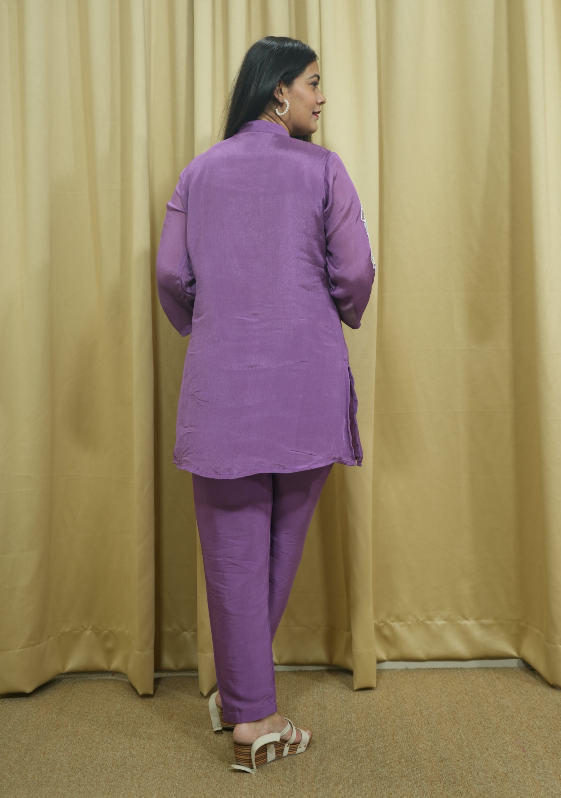 Lilac Indo-Western Handcrafted Co-ord Set