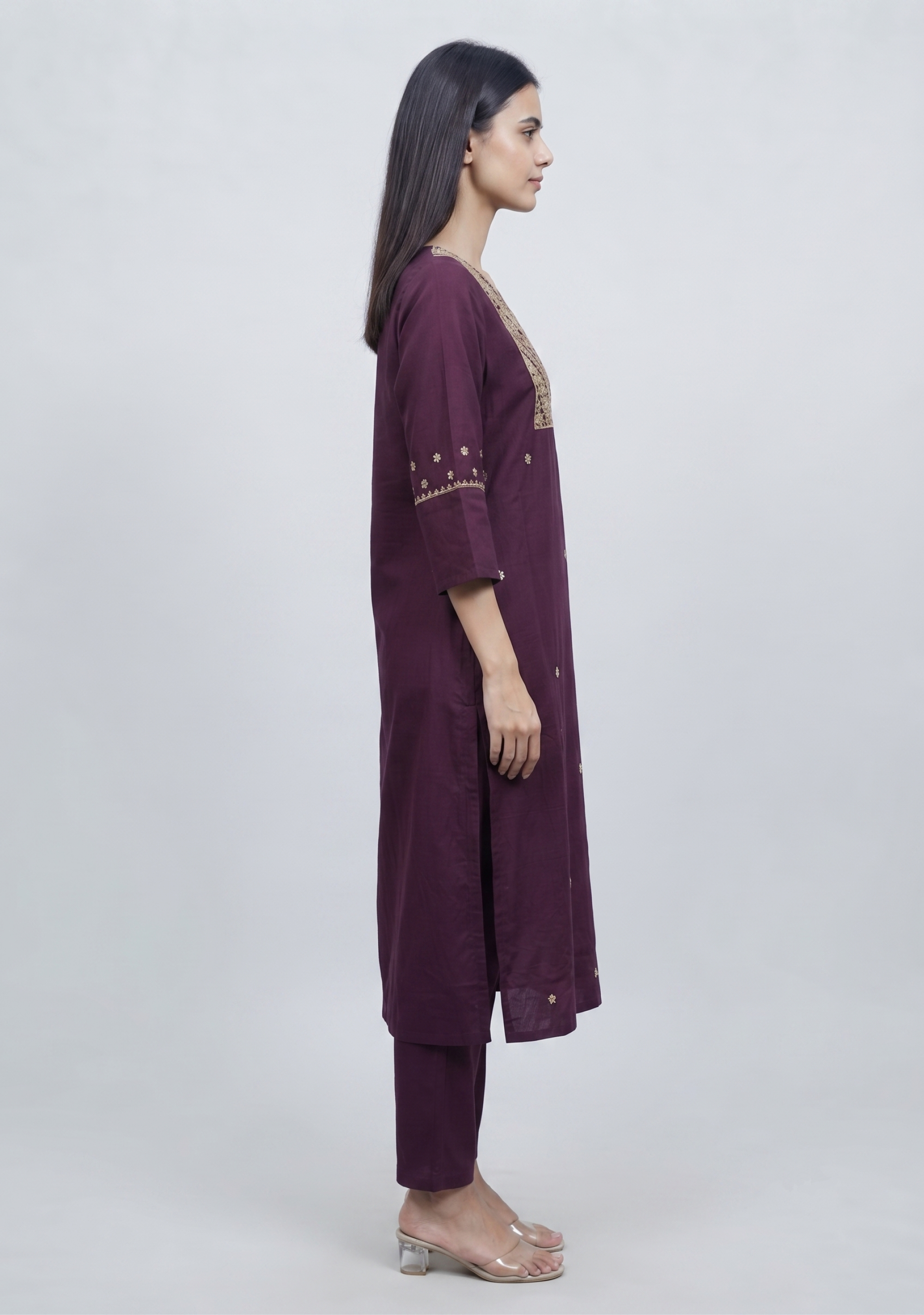 Maroon Handcrafted 3pc Suit Set