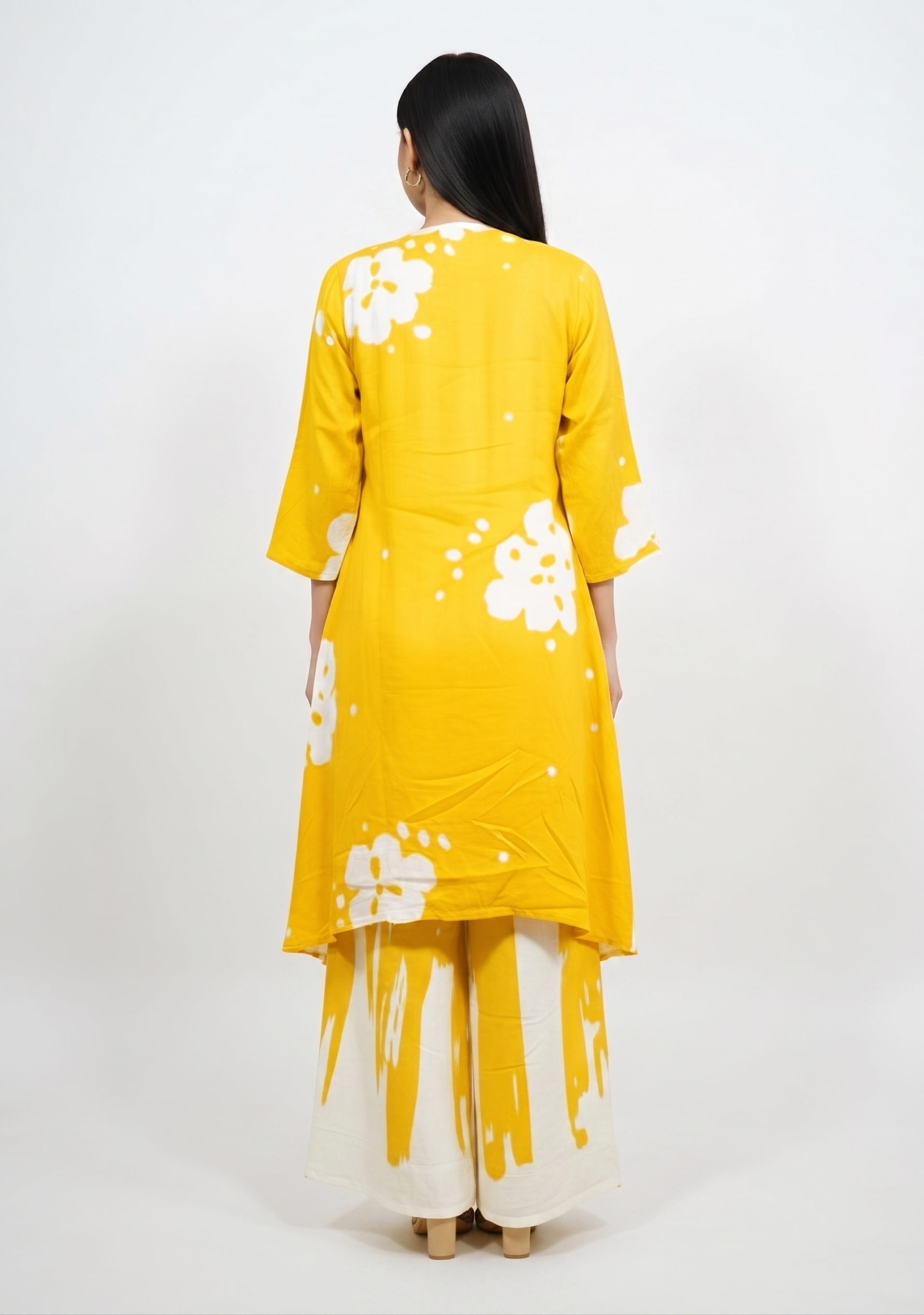 Mustard Cotton Indo-Western Co-ord Set