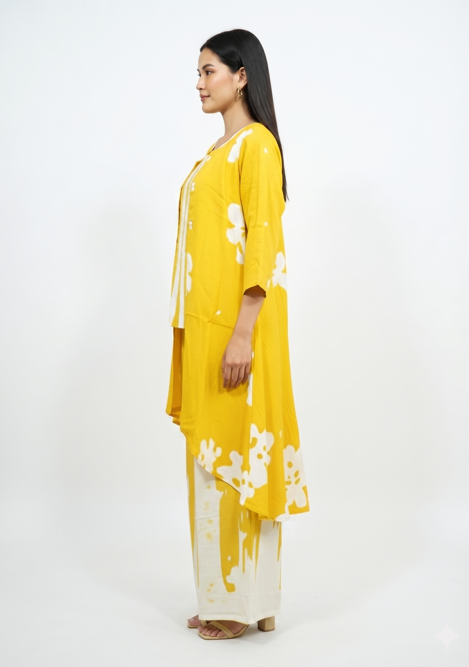 Mustard Cotton Indo-Western Co-ord Set