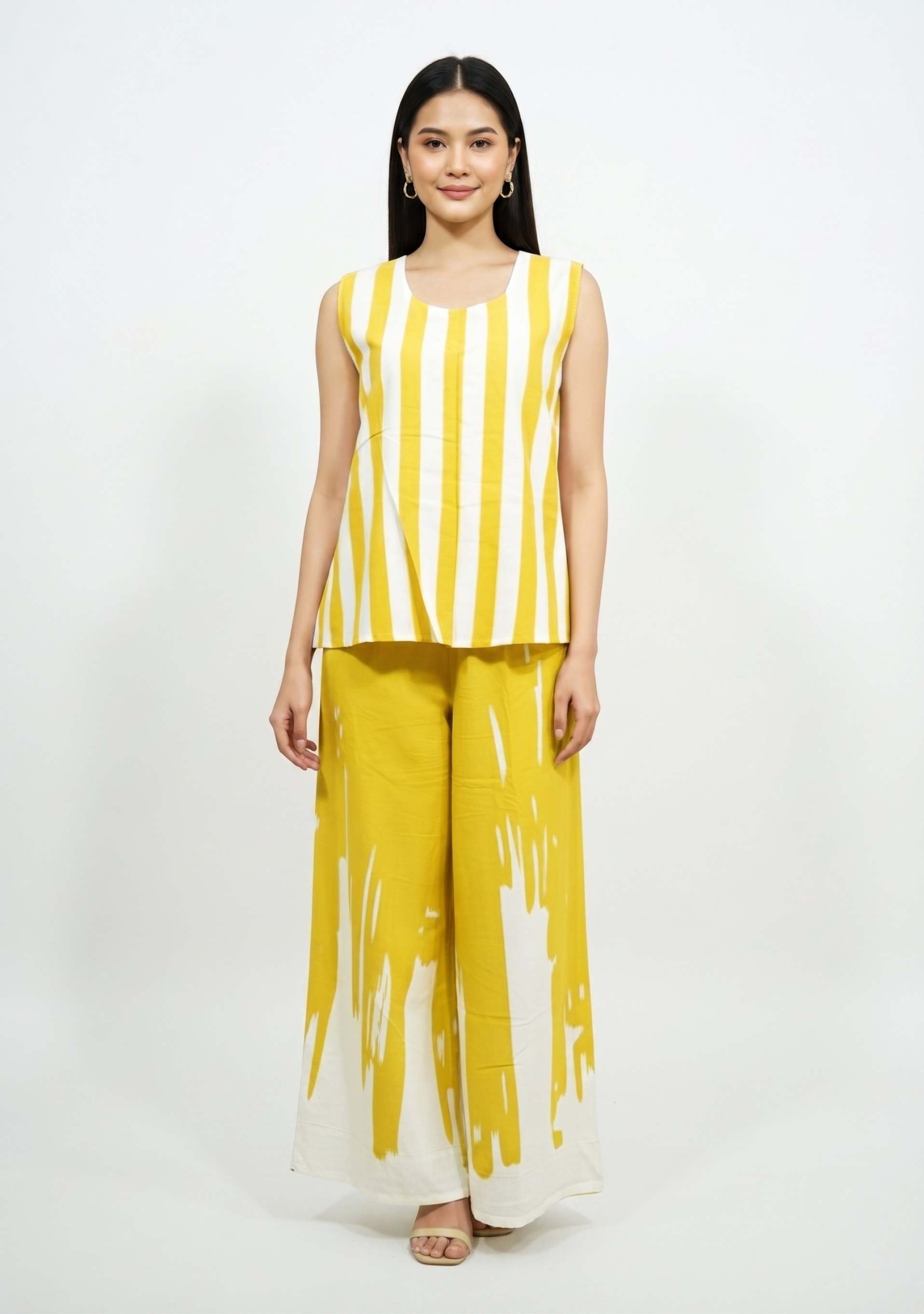 Mustard Cotton Indo-Western Co-ord Set