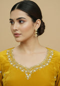 Mustard Yellow Chinon Handcrafted Sharara 3pc Set