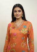 Orange Floral Gotapatti Sharara Suit Set Chinon