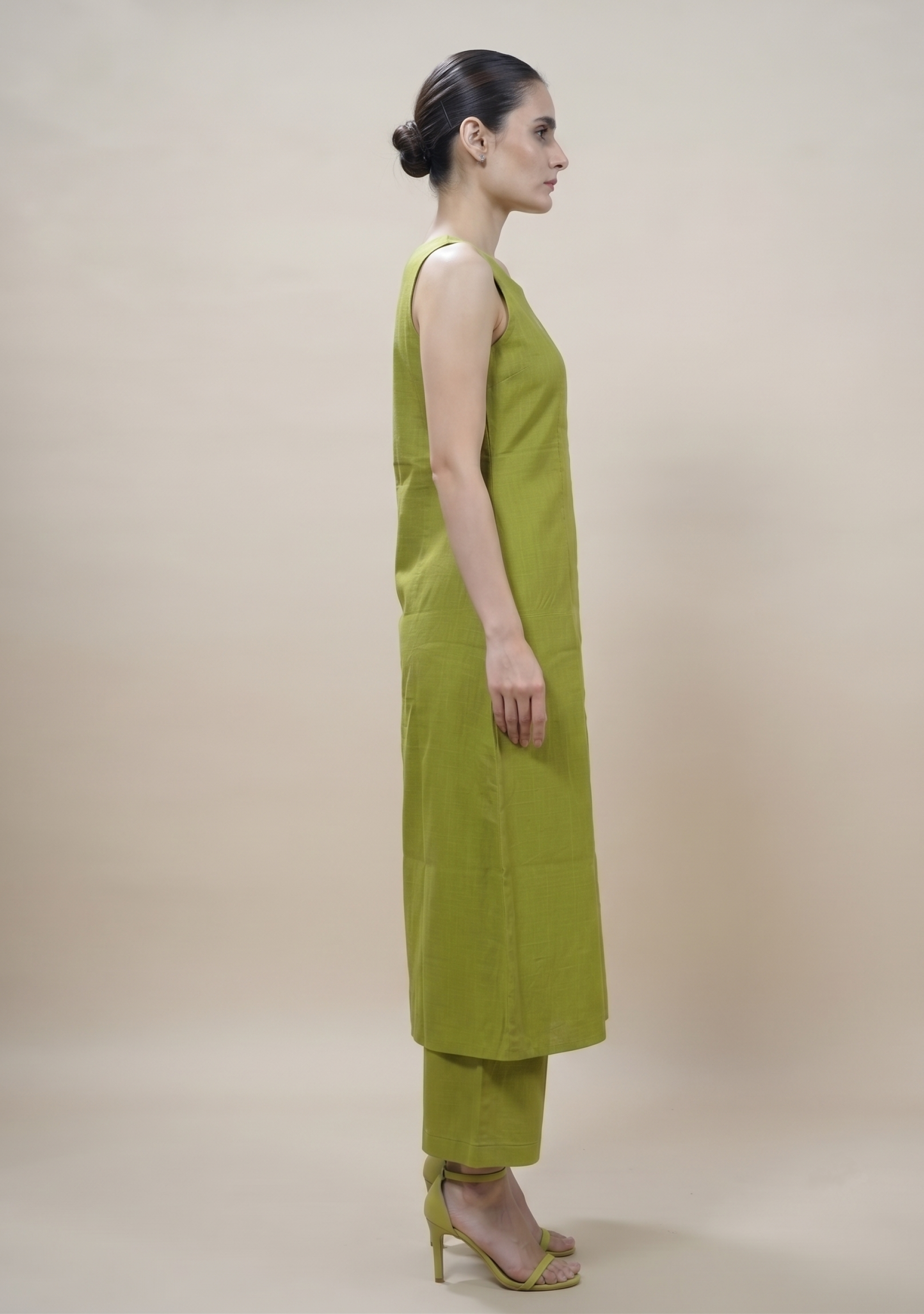Parrot Green Handcrafted A-line suit set
