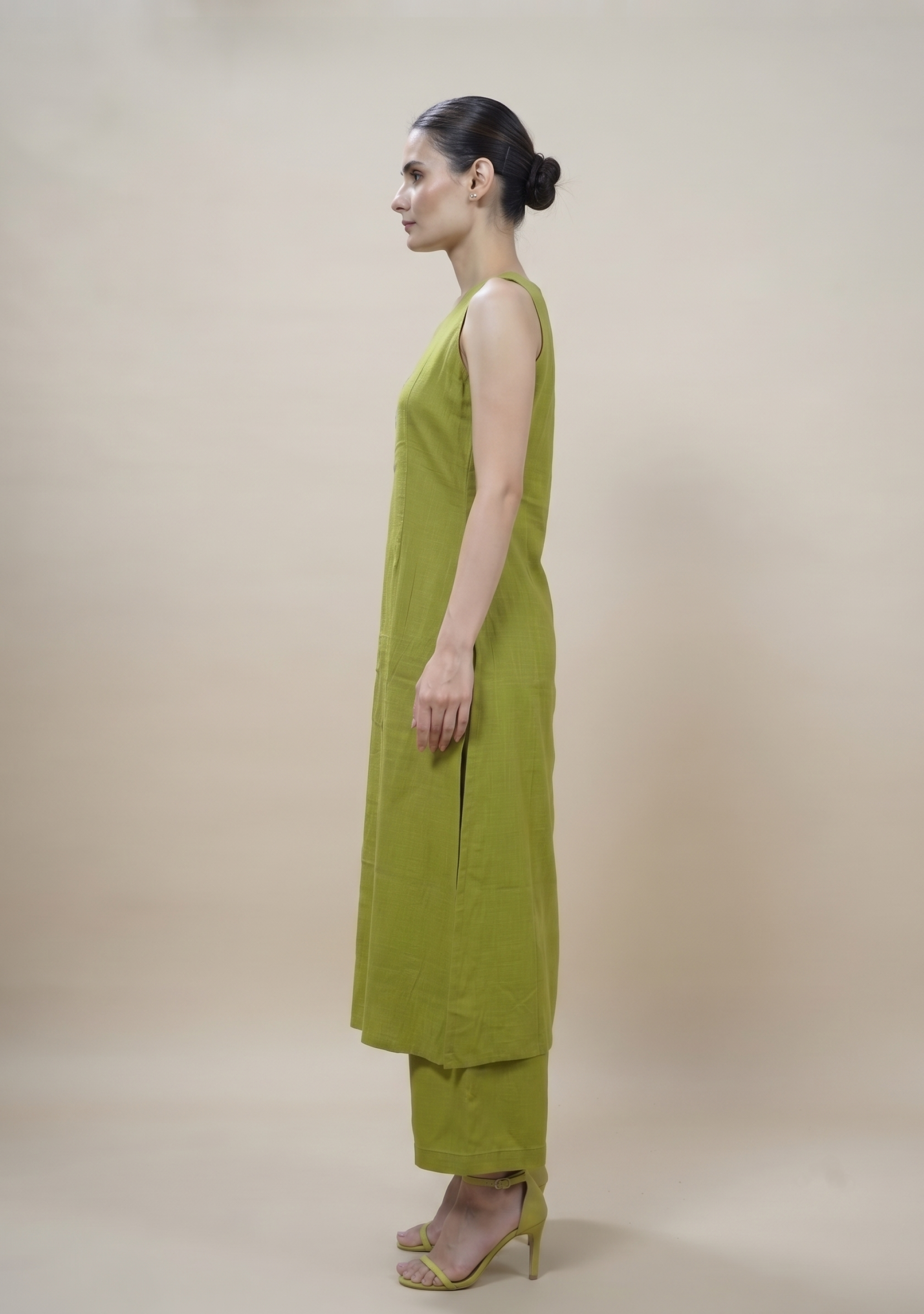 Parrot Green Handcrafted A-line suit set