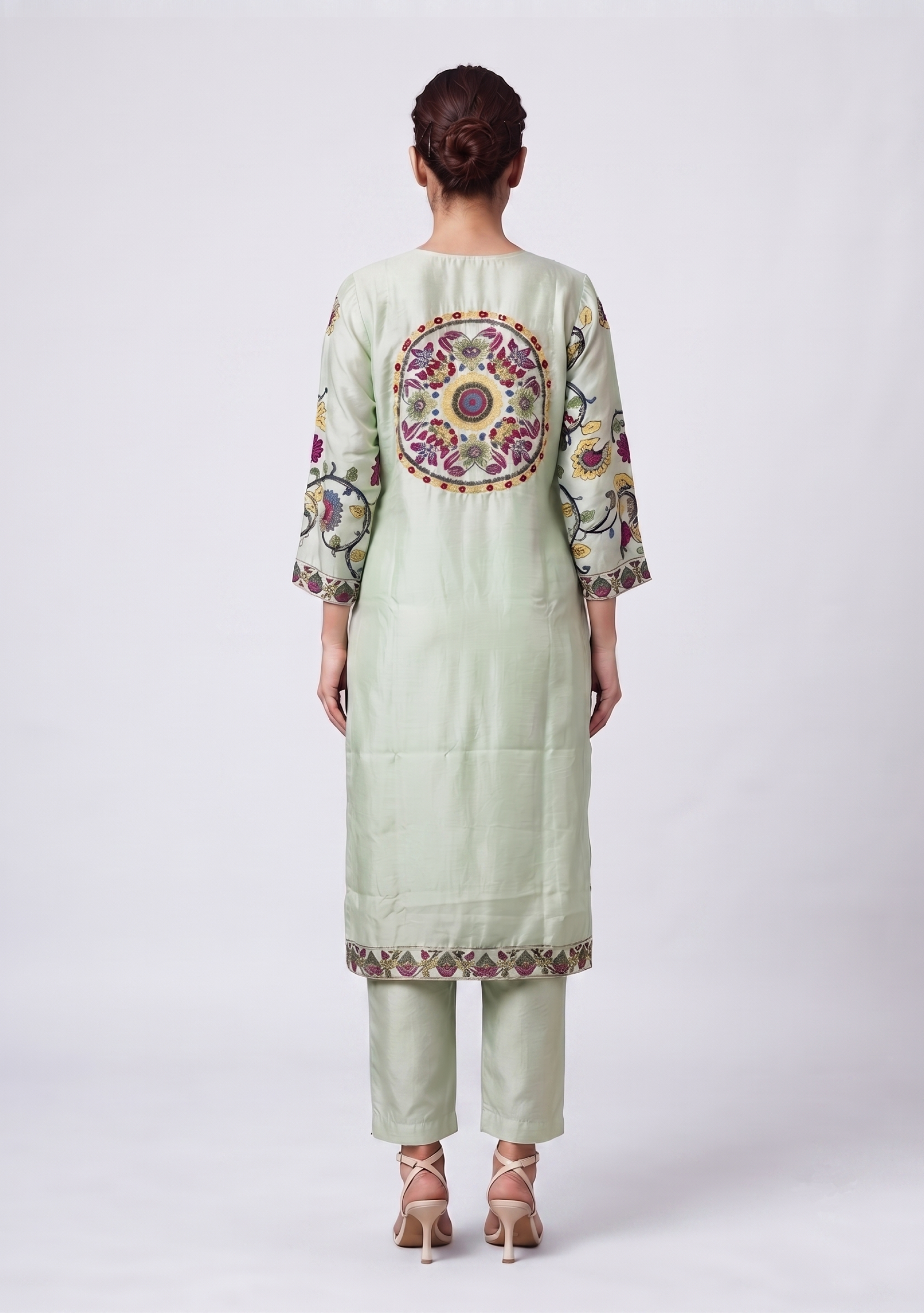 Pista Green Navy Handcrafted 3pc suit set