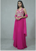 Magenta Halter Handcrafted Evening Gown