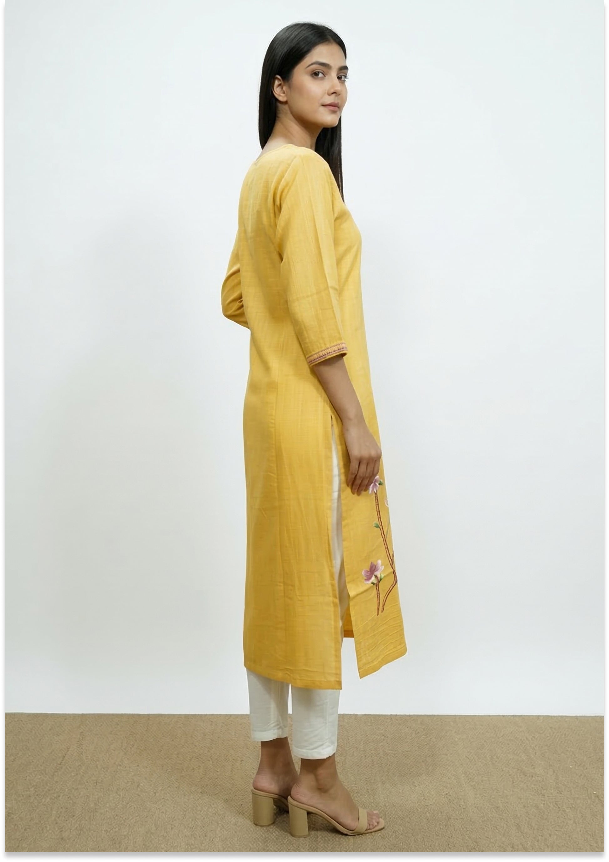 Yellow Handcrafted Kurta