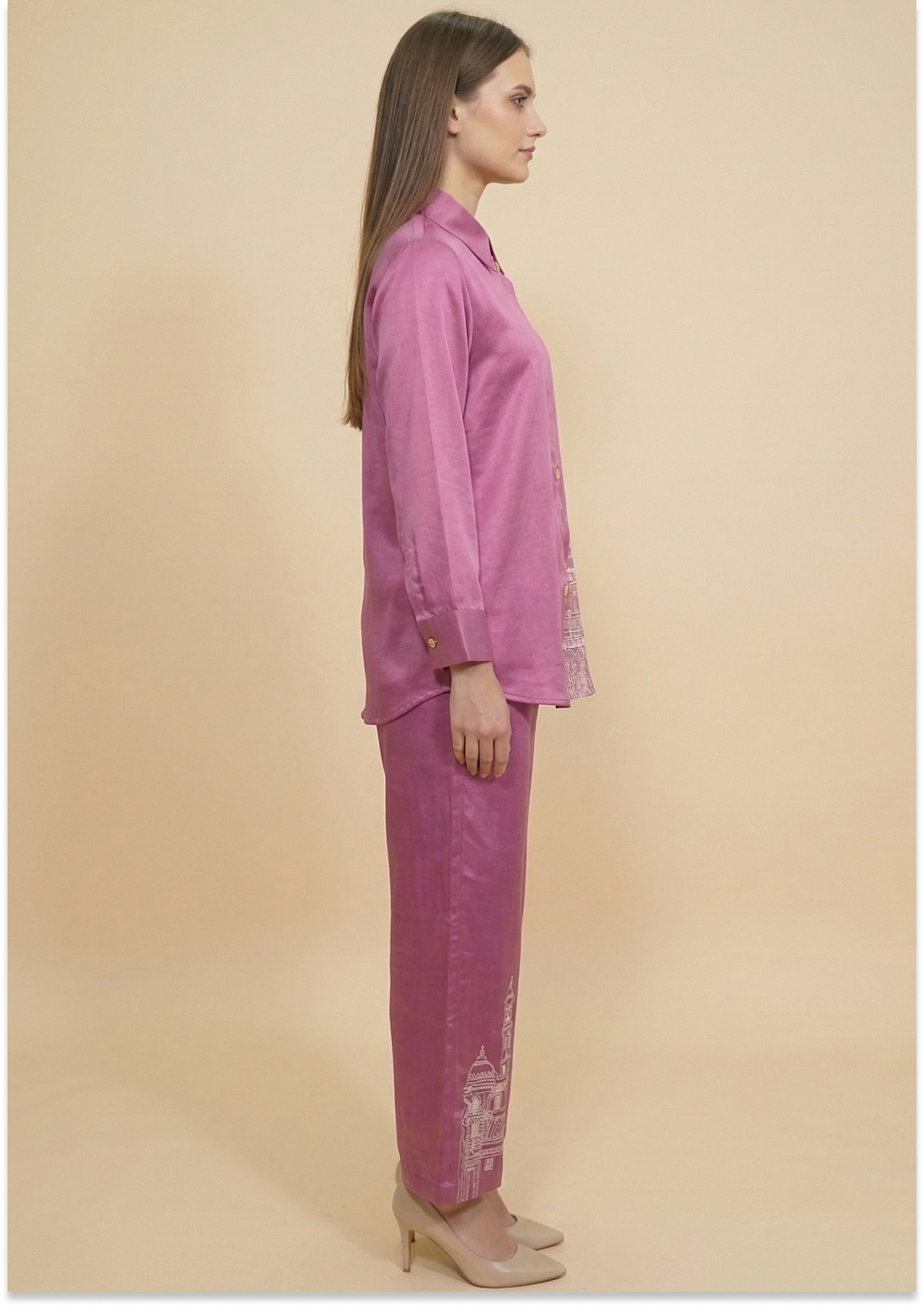 Onion Pink Handcrated Cotton Silk Co-ord Set