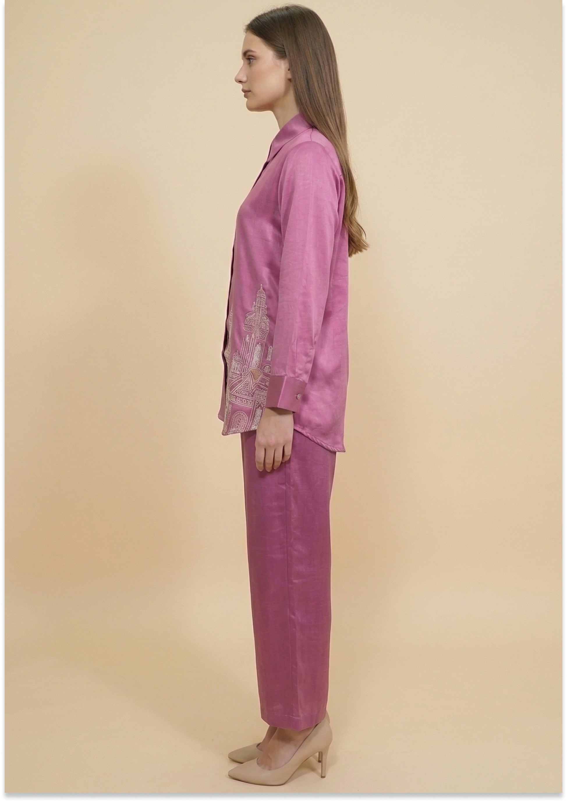 Onion Pink Handcrated Cotton Silk Co-ord Set
