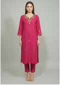 Magenta Art Silk Handcrafted 3pc suit set