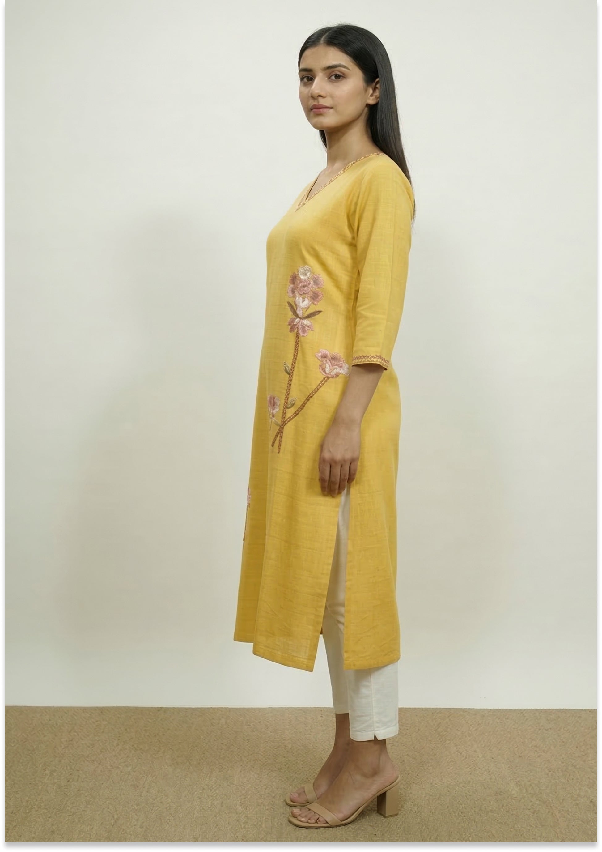 Yellow Handcrafted Kurta