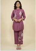 Dark Onion Pink Art Crepe Co-ord Set