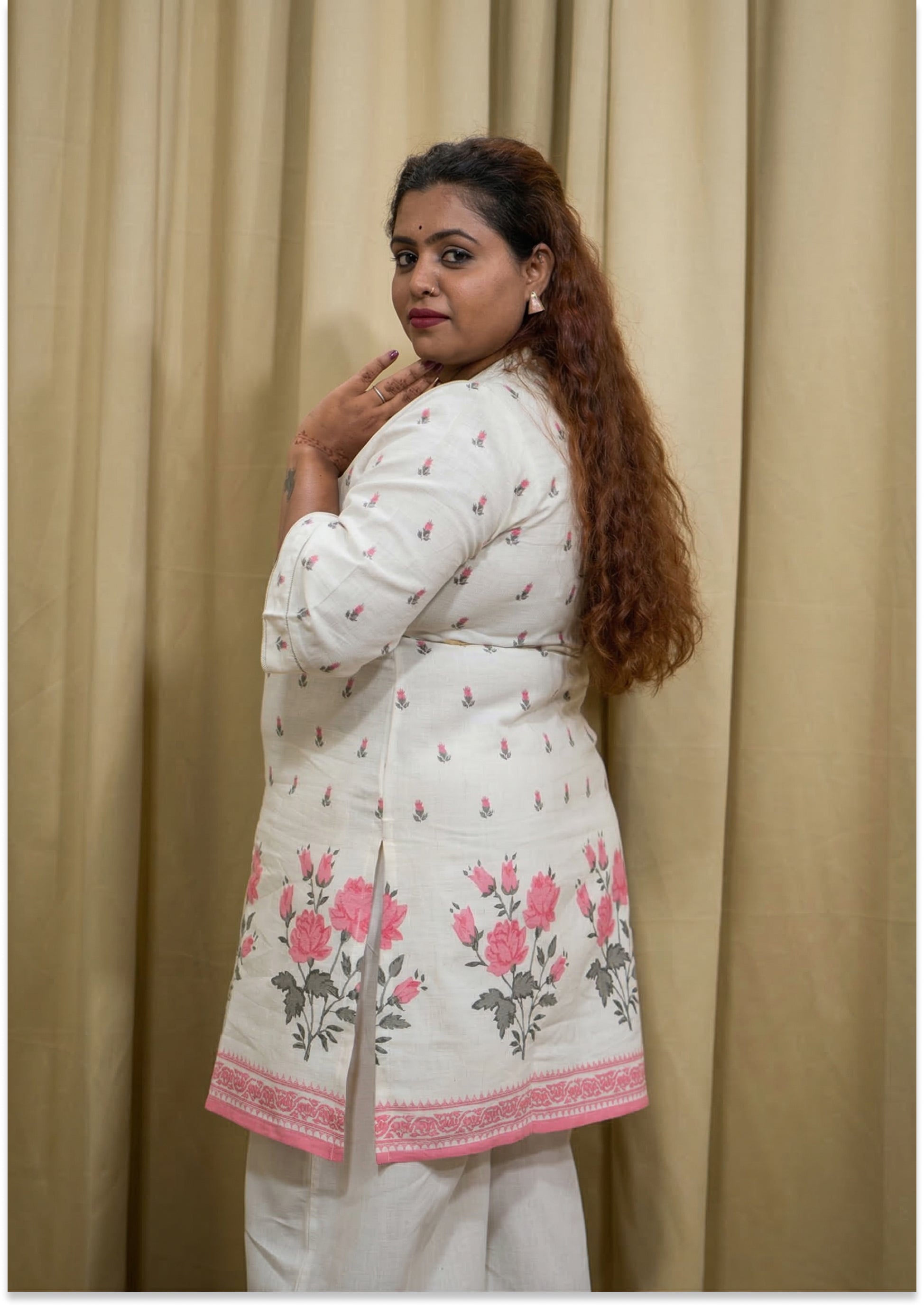 Off White Handcrafted Cotton Co-ord Set