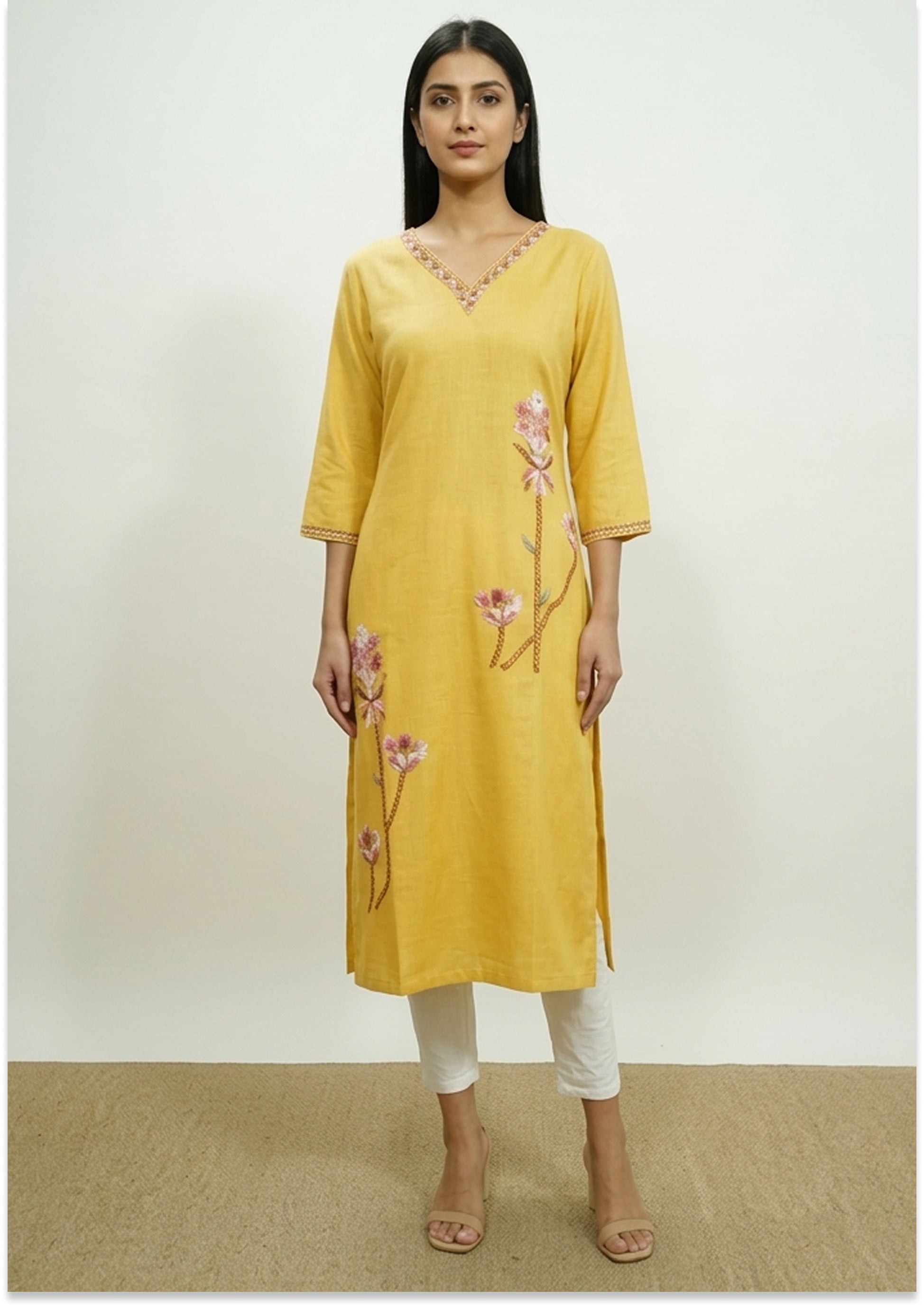 Yellow Handcrafted Kurta