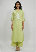 Light Pastel Green Handcrafted Mul Cotton Suit Set
