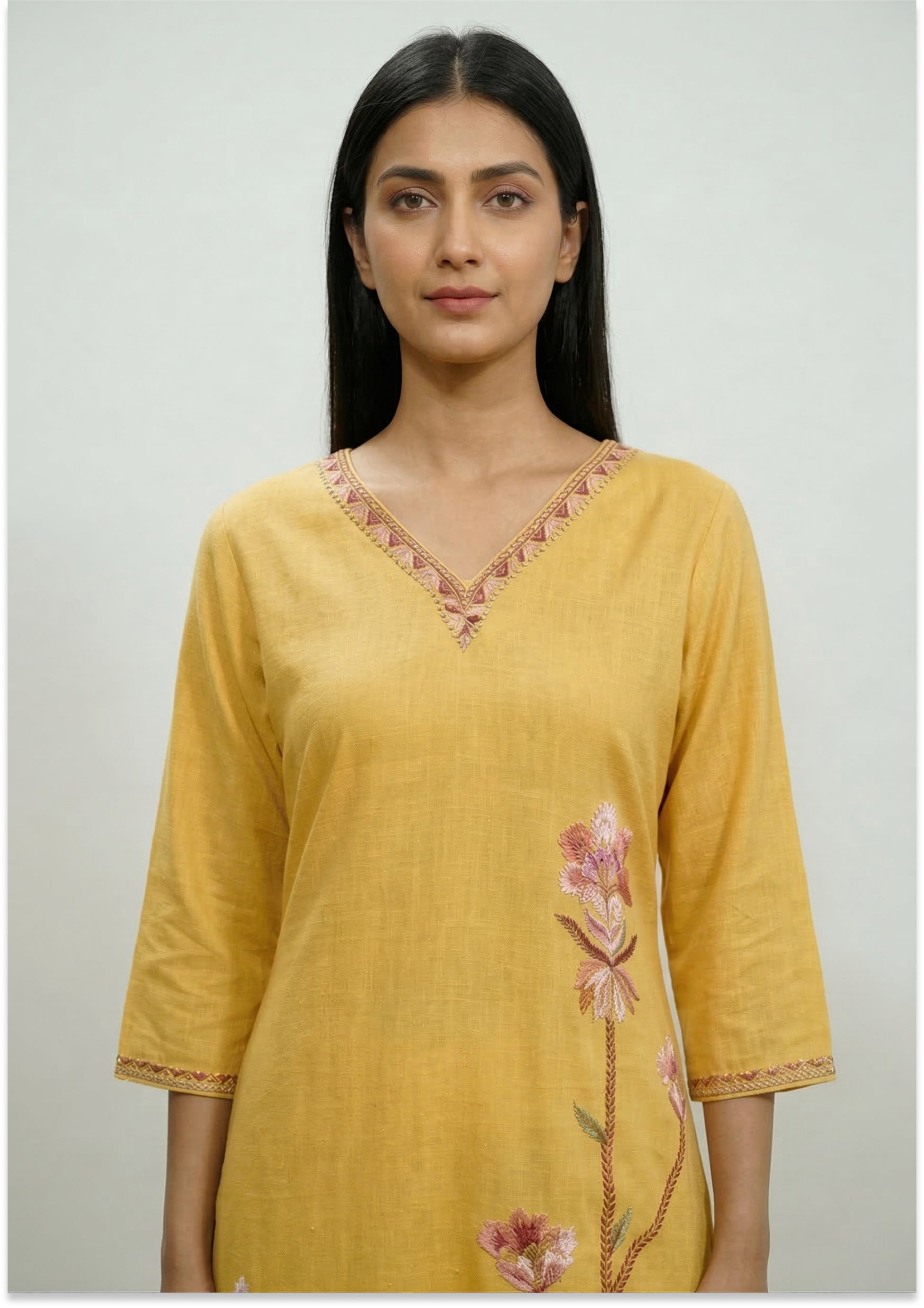Yellow Handcrafted Kurta