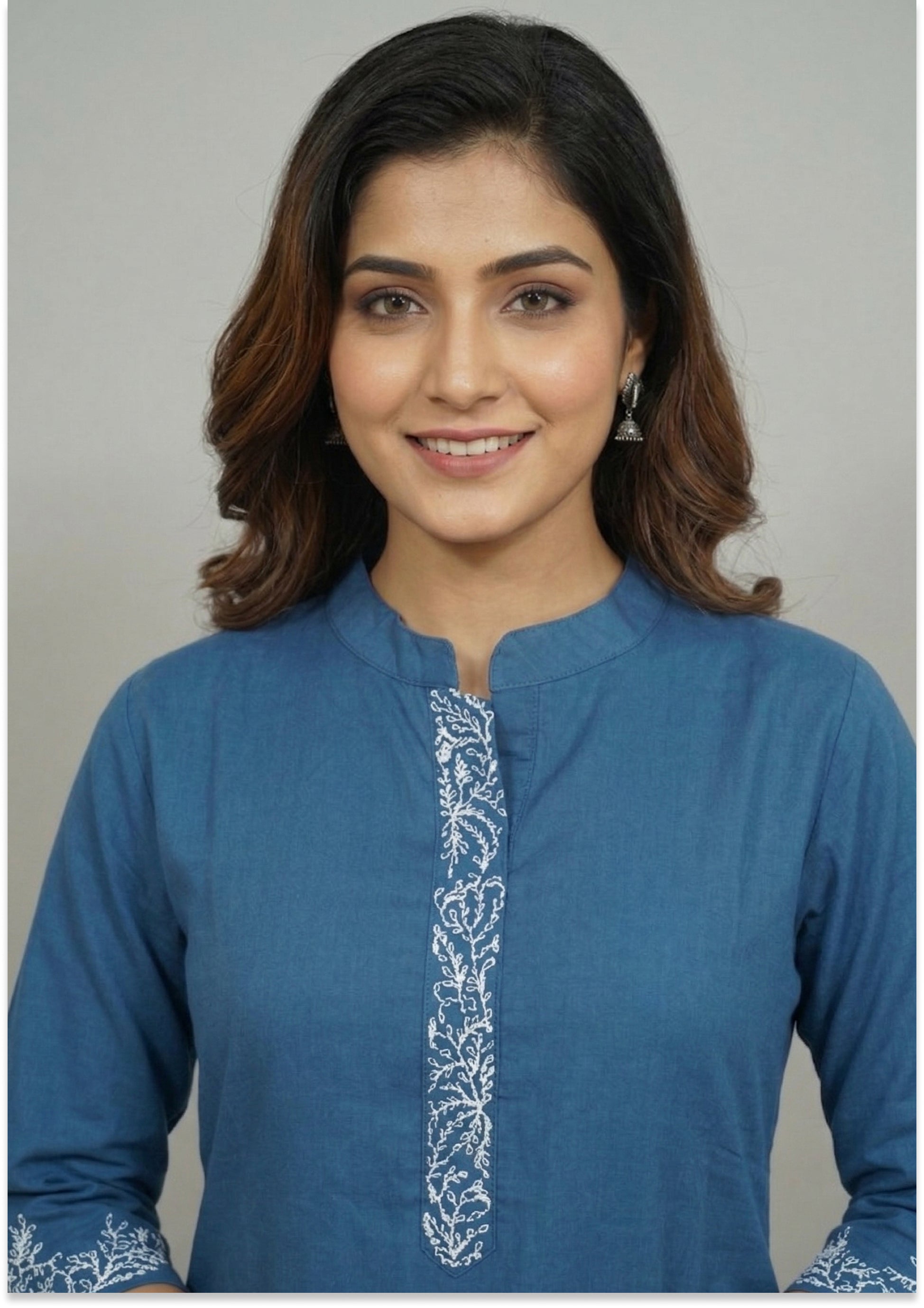 Petrol Blue Art Silk Handcrafted Co-ord Set