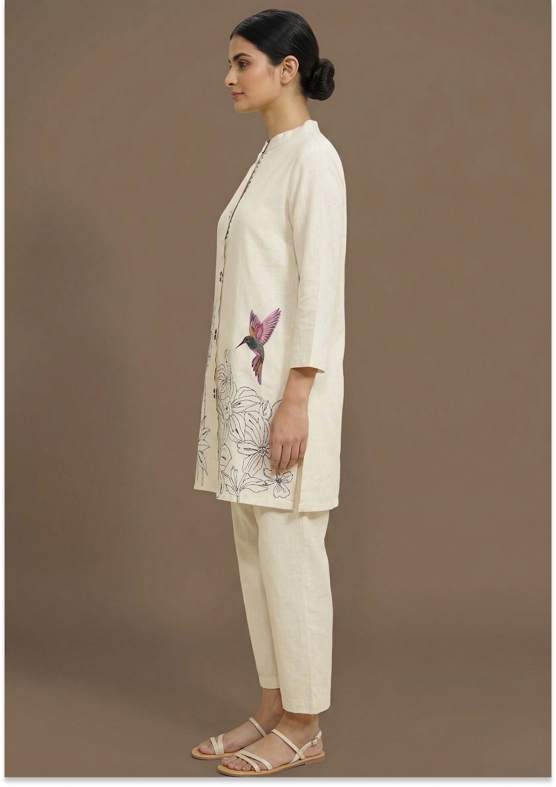 Khadi Cream Handcrafted Co-ord Set