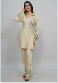 Beige Handcrafted Silk Co-ord Set