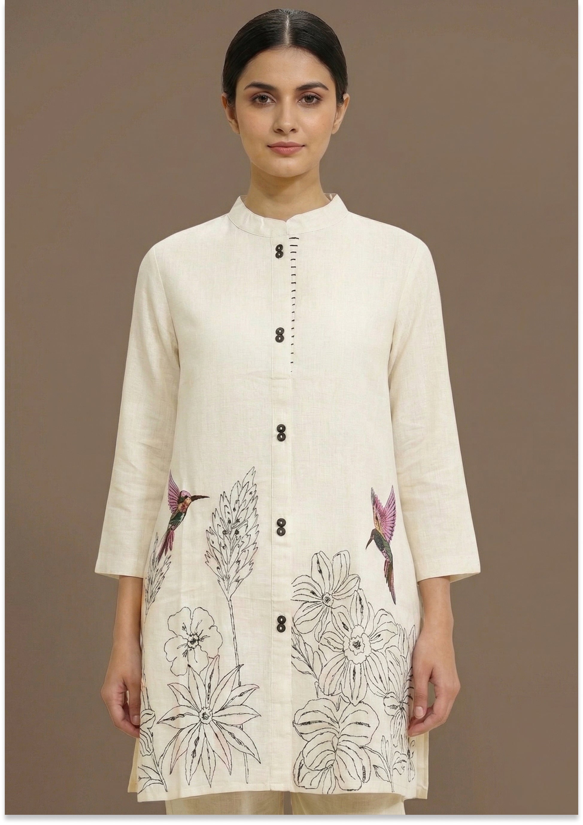 Khadi Cream Handcrafted Co-ord Set