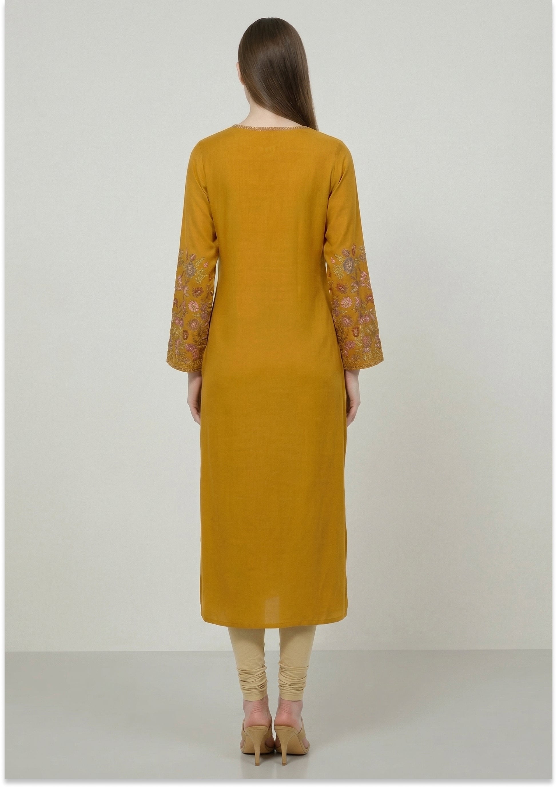 Orchre Yellow Handcrafted Cotton Kurti