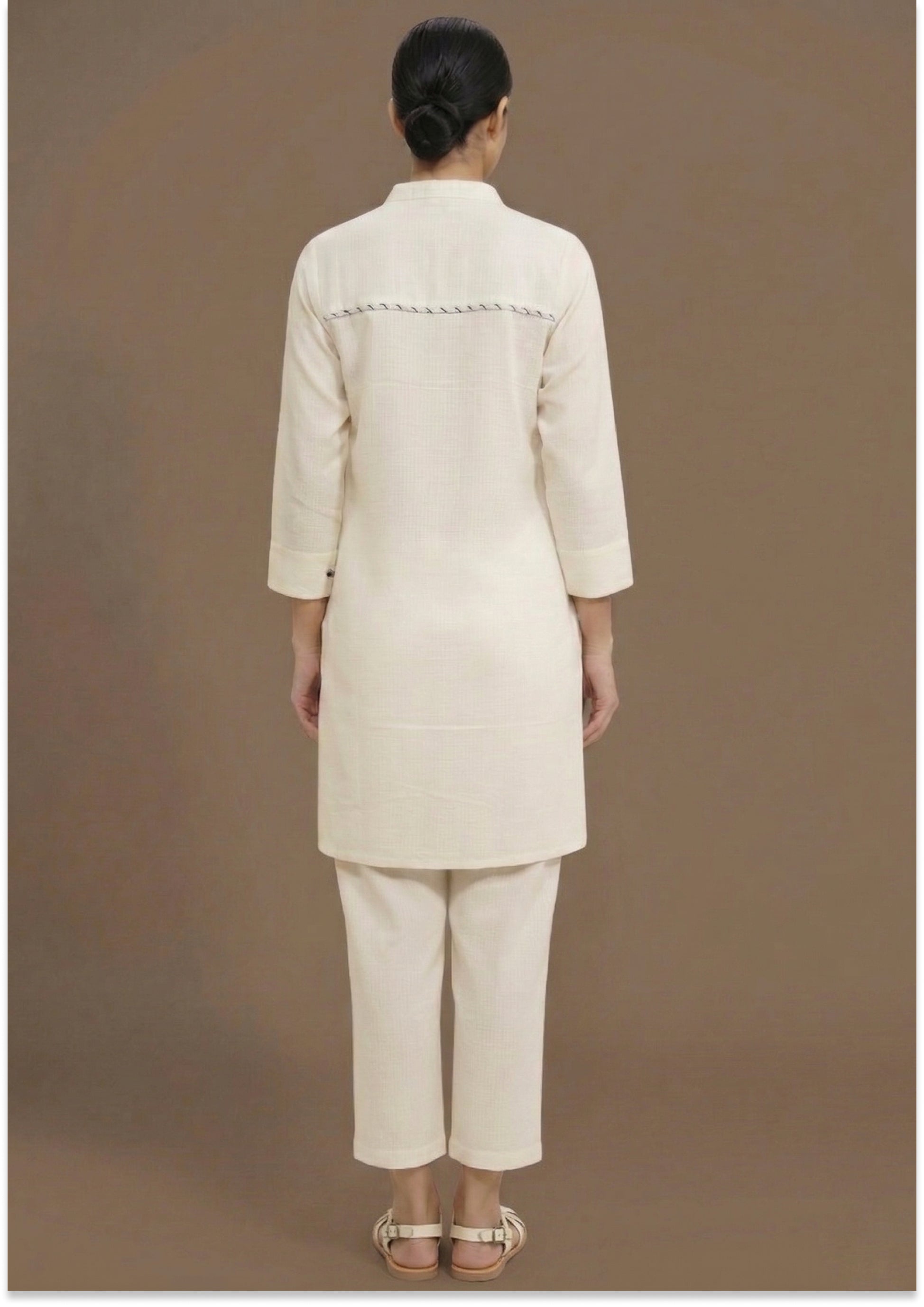 Khadi Cream Handcrafted Co-ord Set
