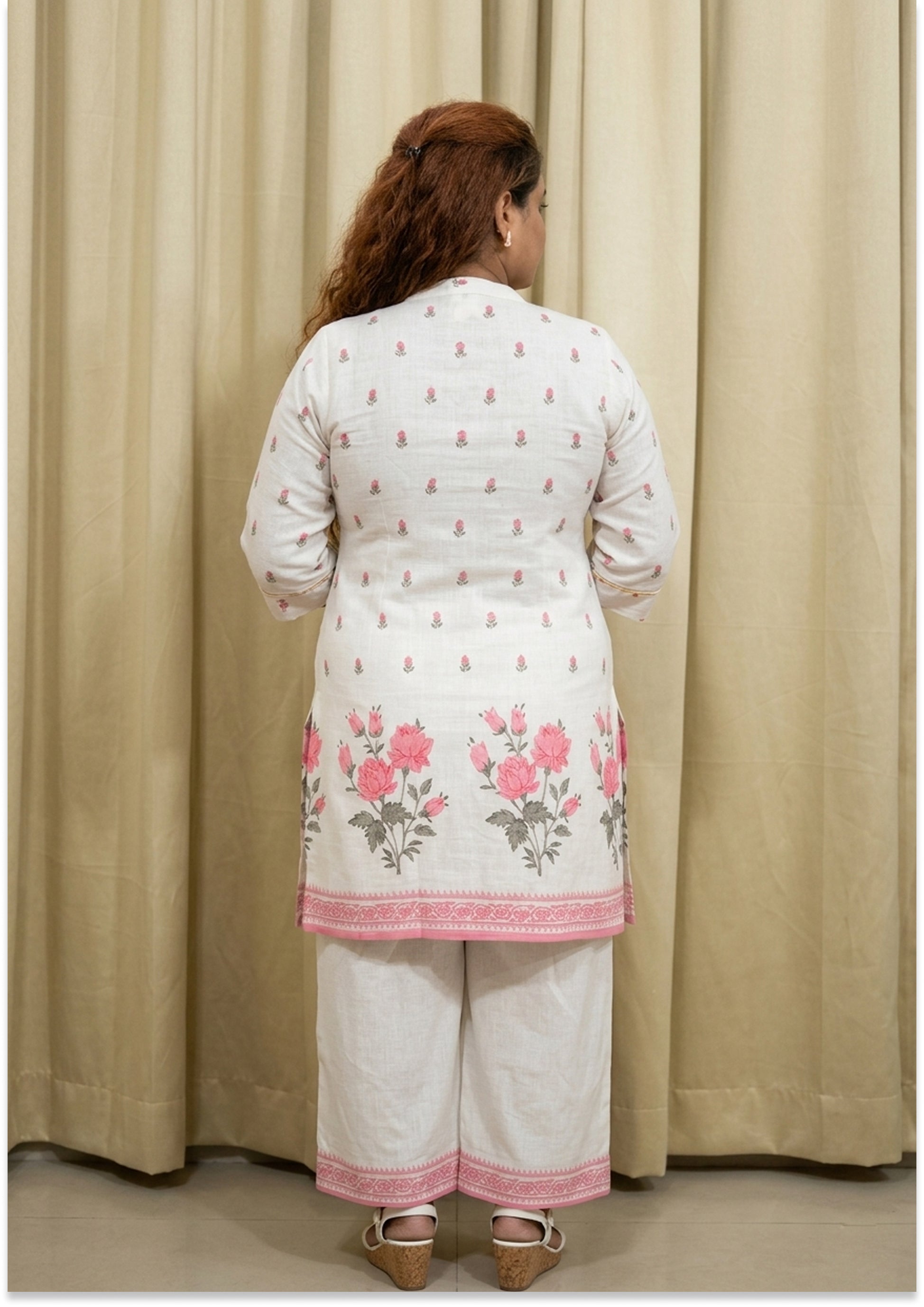 Off White Handcrafted Cotton Co-ord Set
