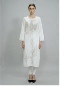 White Art Silk Handcrafted Kurti