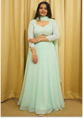 Aqua Green Handcrafted Lehenga Choli Set