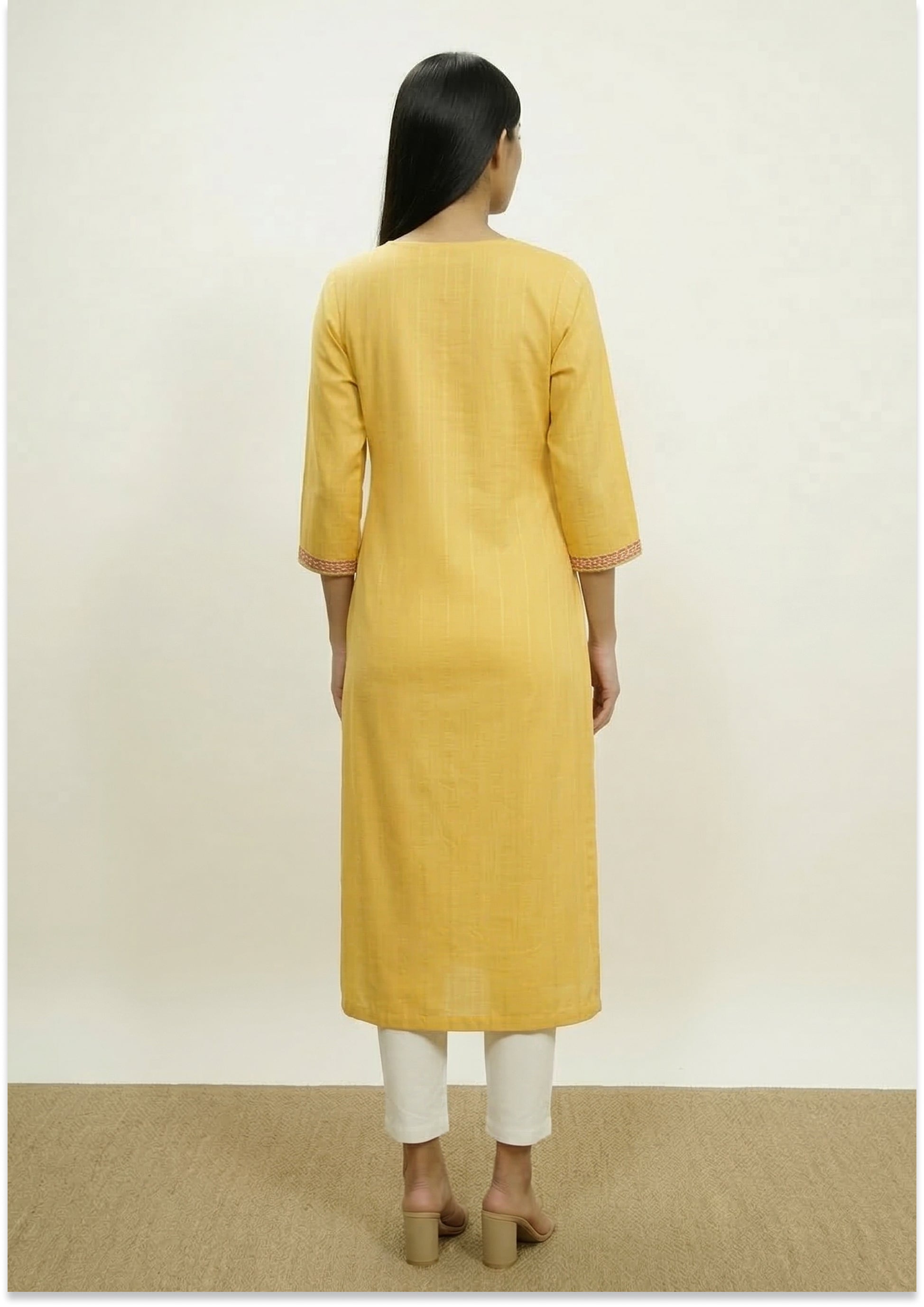 Yellow Handcrafted Kurta