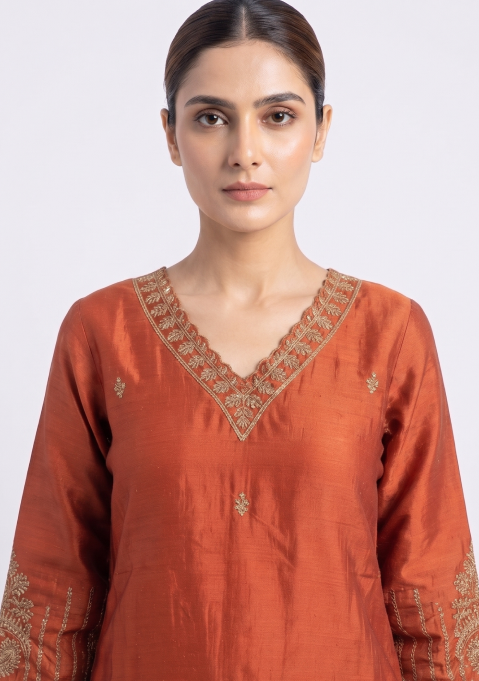 Rust Chinon Handcrafted 3pc Suit Set